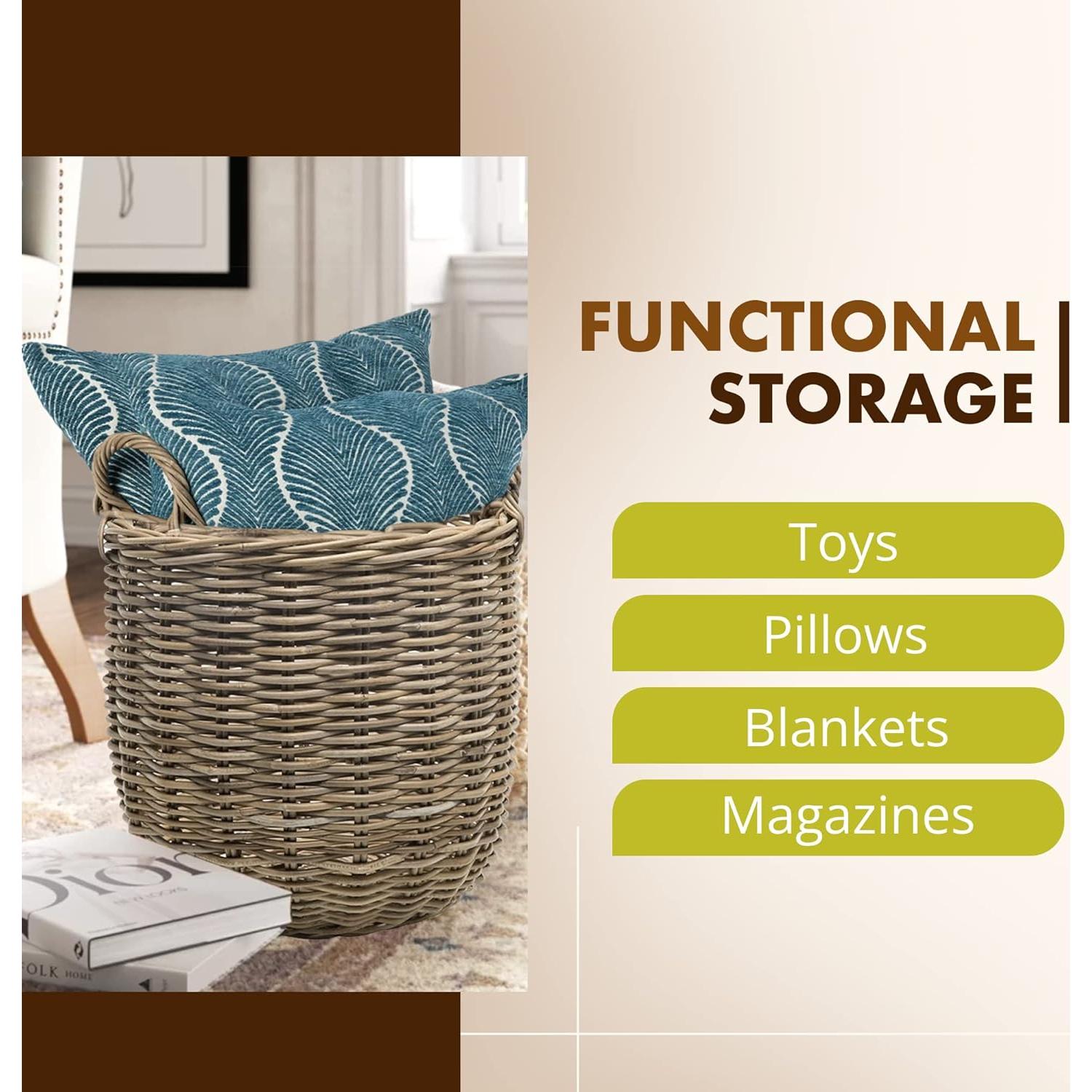 Cesta de Almacenamiento Redonda KOUBOO de Rattan 46.99 cm