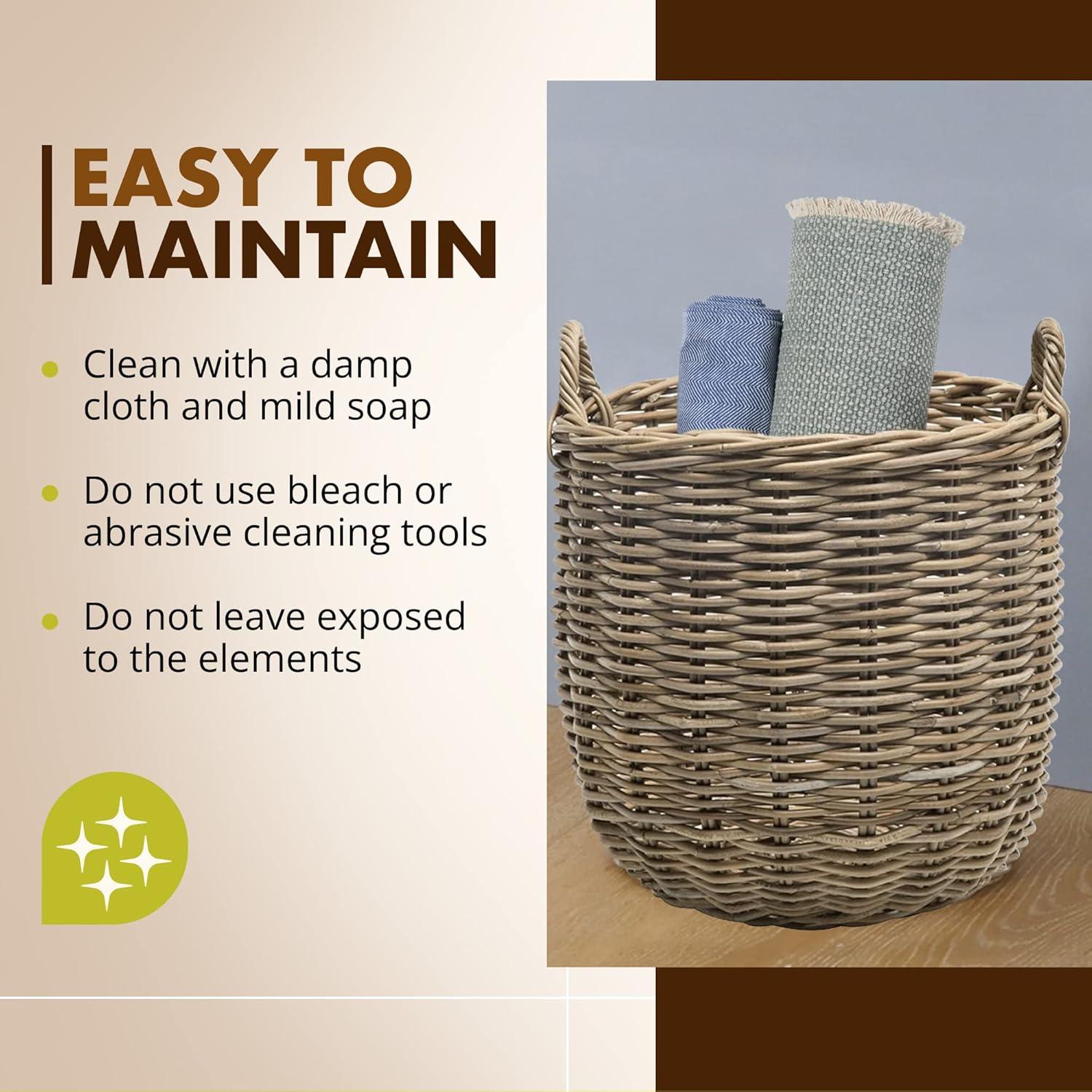 Cesta de Almacenamiento Redonda KOUBOO de Rattan 46.99 cm