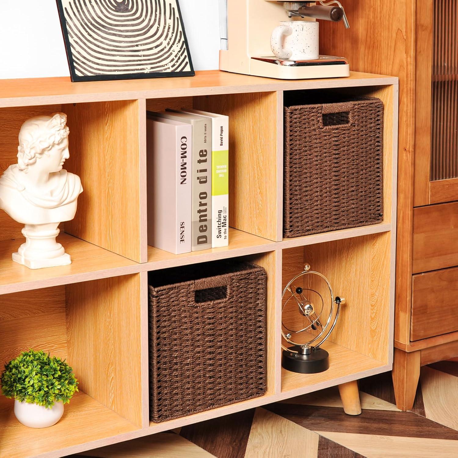 Cestas de Almacenamiento de Mimbre ICERZCZ 28x26x28 cm 2 Pzas