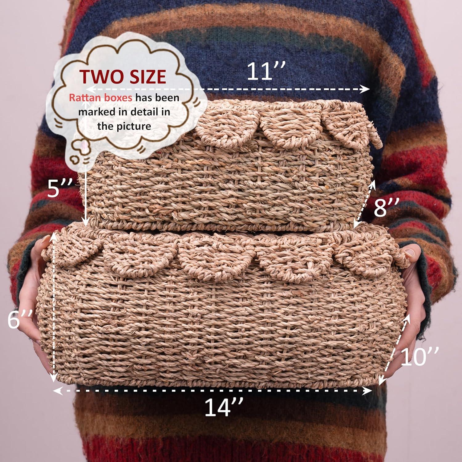 Juego de 2 Cestas de Almacenamiento Redondas LUSYDECO 35.5cm