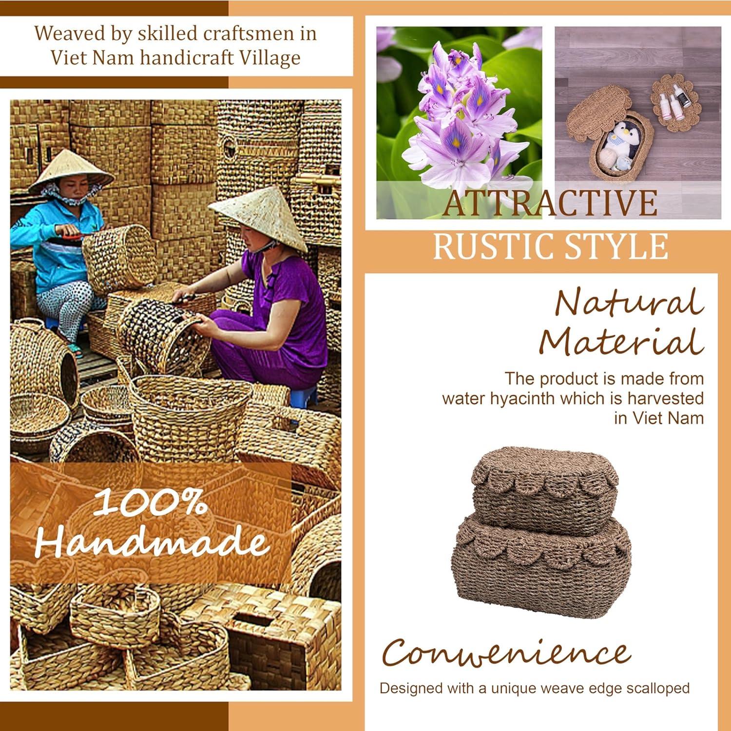 Juego de 2 Cestas de Almacenamiento Redondas LUSYDECO 35.5cm