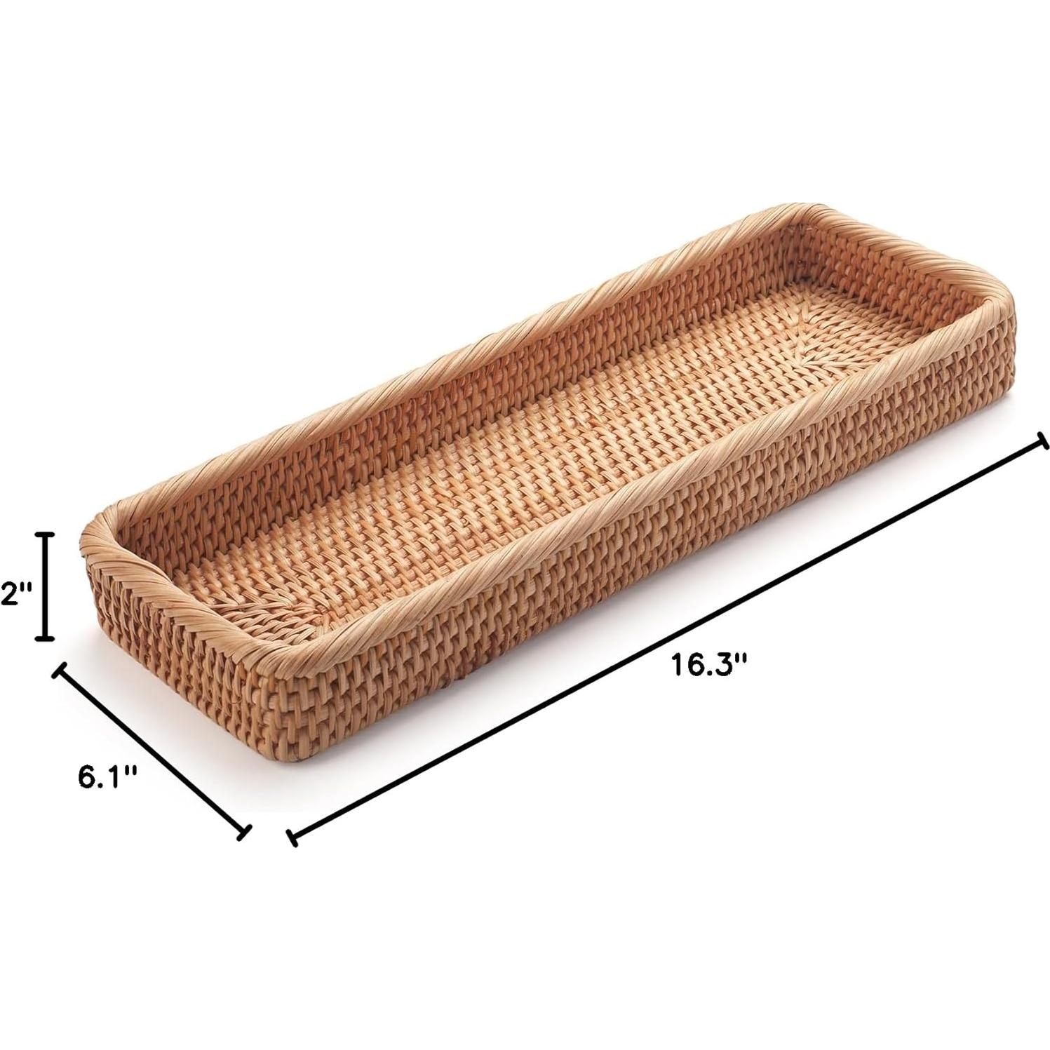 Bandeja de baño DECRAFTS de ratán natural 41.5x15.5x5 cm