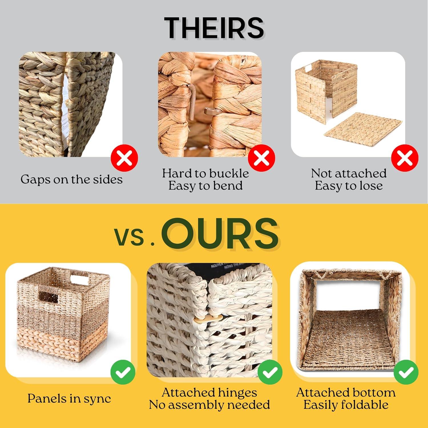 Cestas de Almacenamiento de Mimbre Chi An Home 26.7cm - Paquete de 4