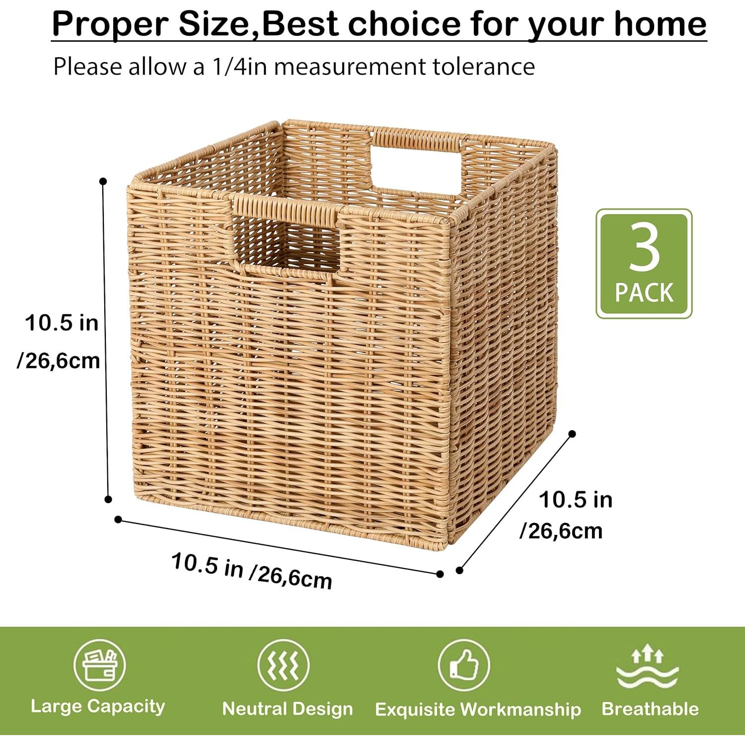 Cestas de Almacenamiento Plegables TAIMEI&G02 Caqui - Juego de 3