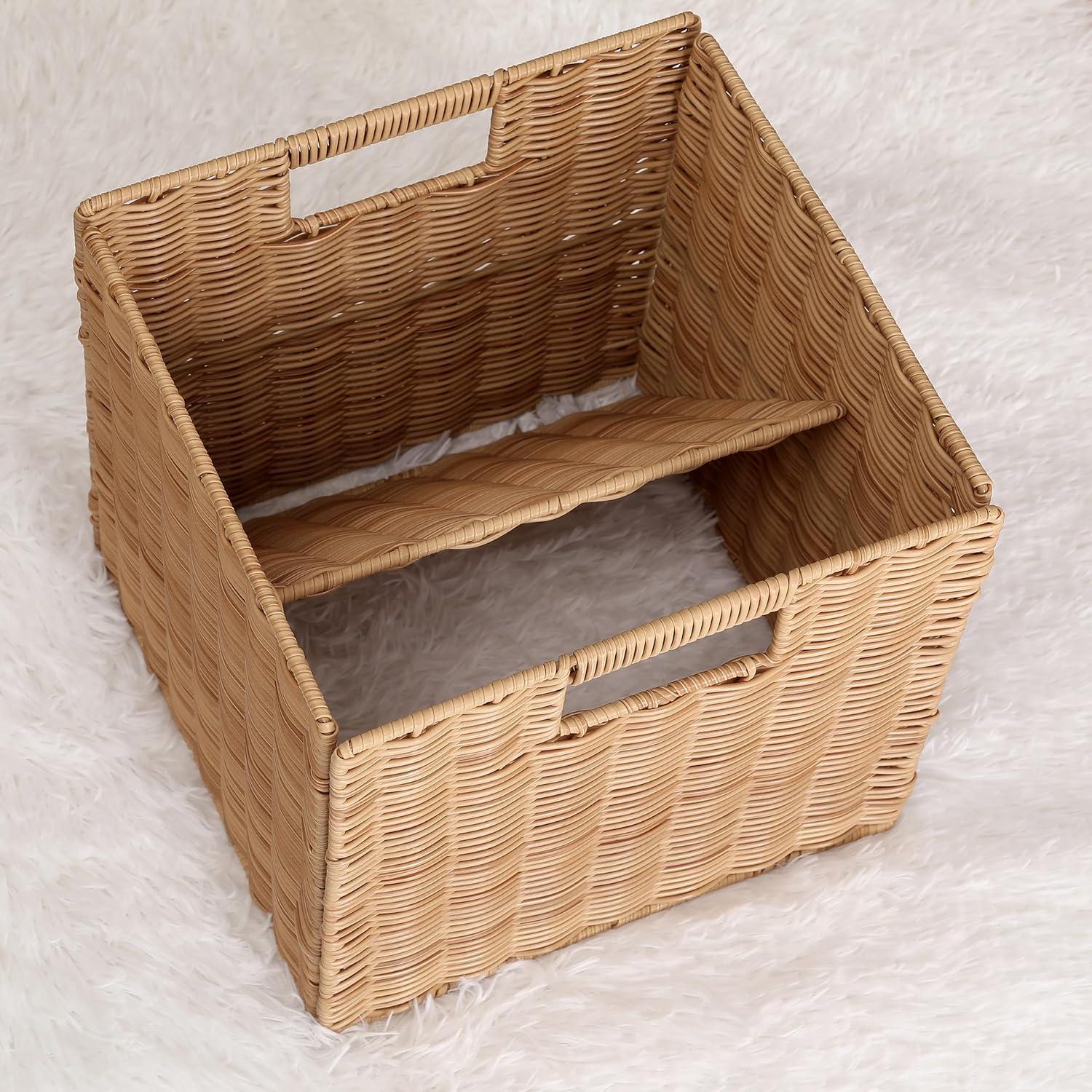 Cestas de Almacenamiento Plegables TAIMEI&G02 Caqui - Juego de 3