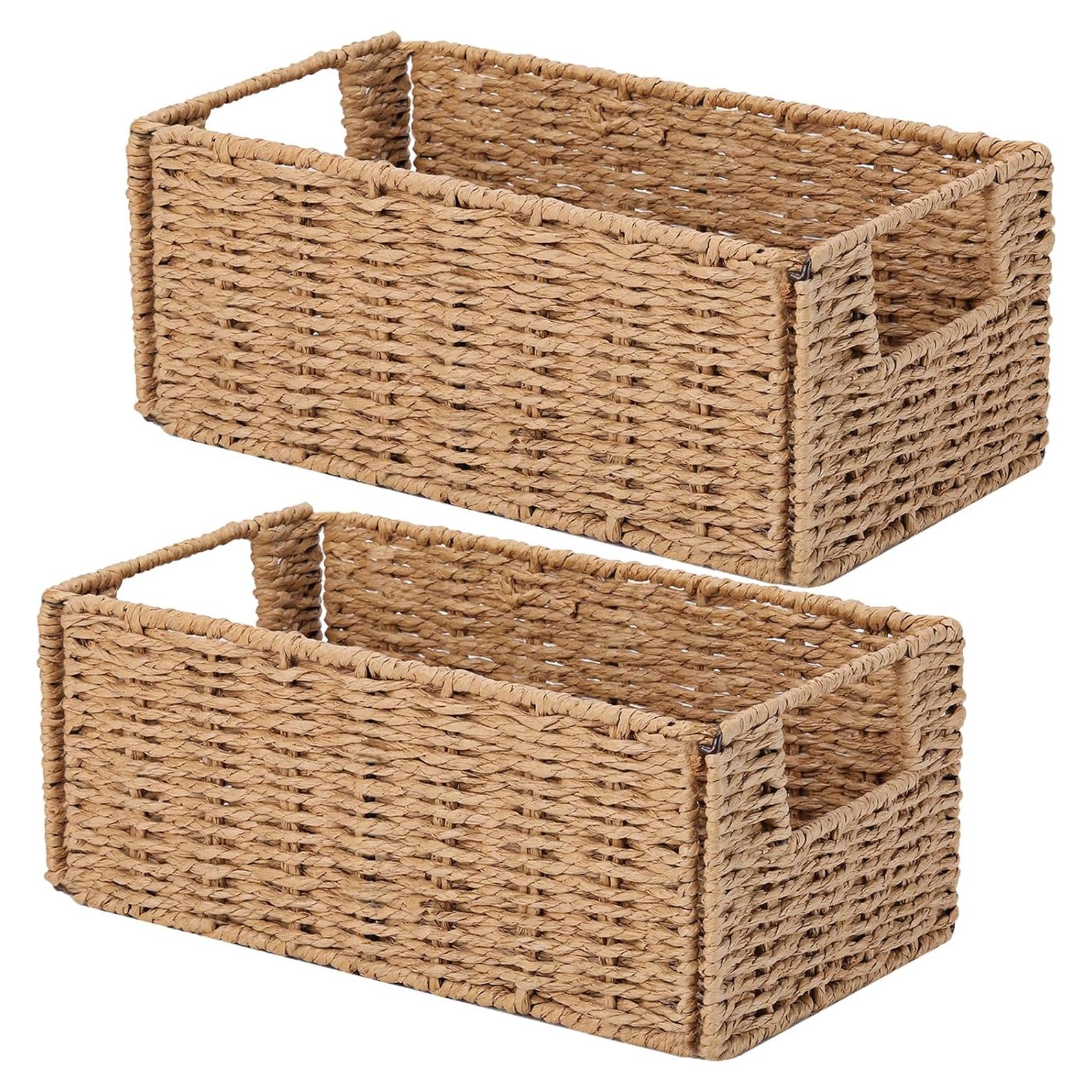 Juego de 2 Cestas de Almacenamiento Vagusicc de Mimbre Natural