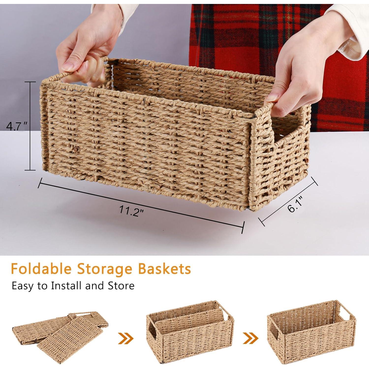 Juego de 2 Cestas de Almacenamiento Vagusicc de Mimbre Natural