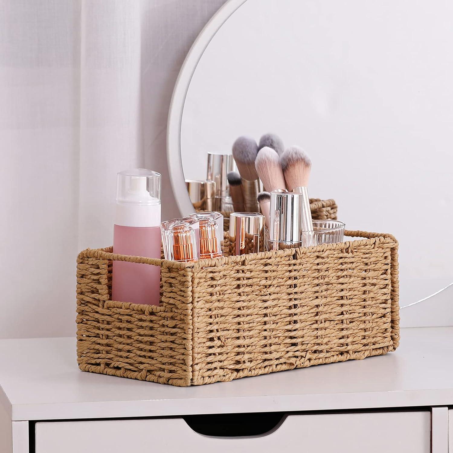 Juego de 2 Cestas de Almacenamiento Vagusicc de Mimbre Natural