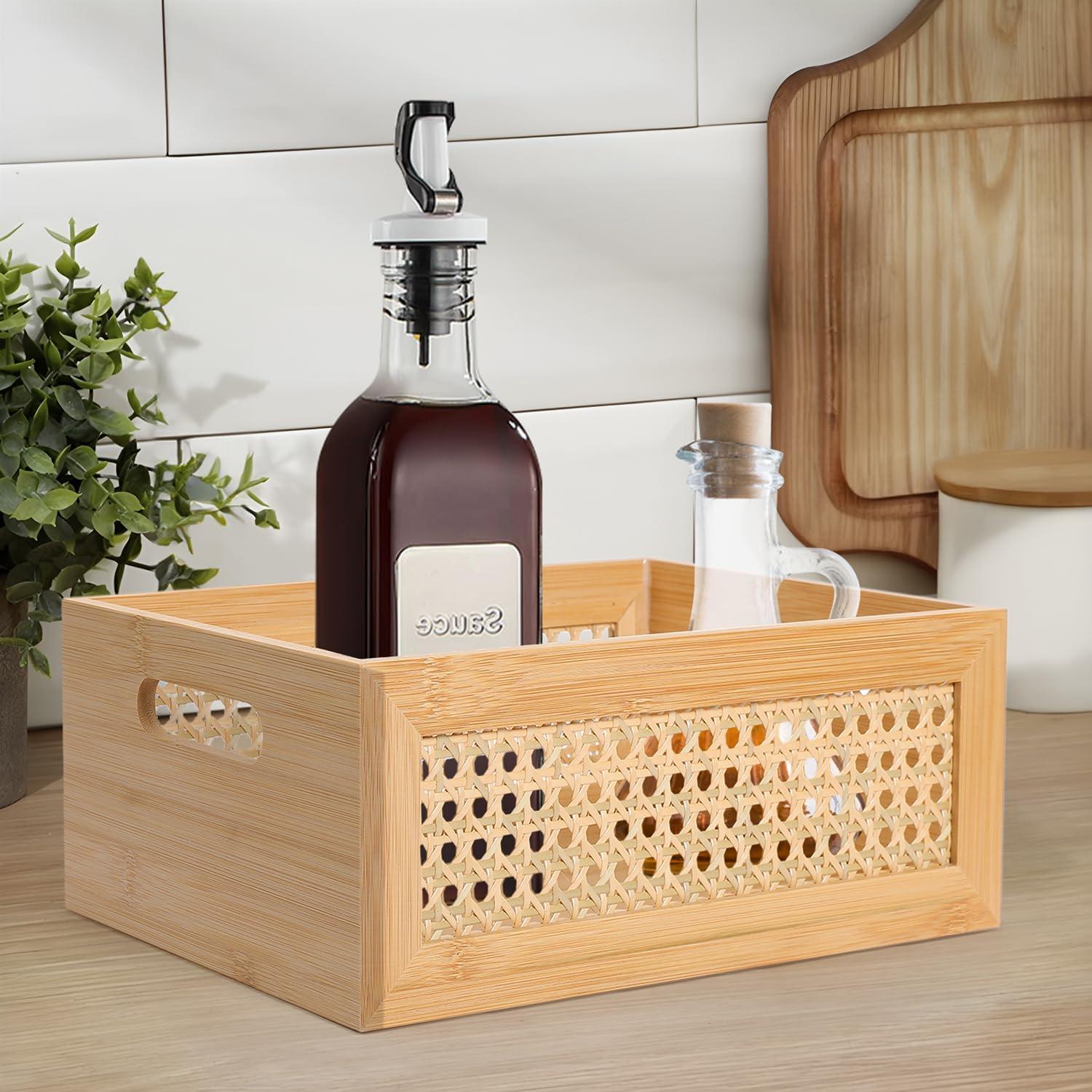 Cesta de Almacenamiento Grande LaMorée de Ratán y Bambú