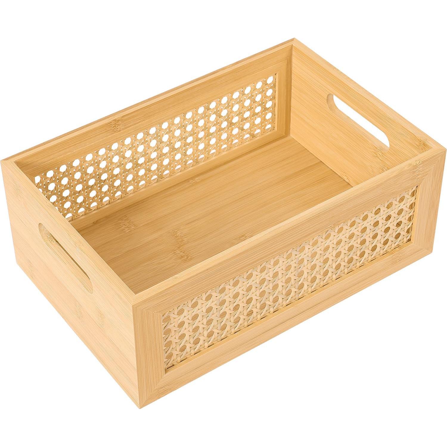 Cesta de Almacenamiento Grande LaMorée de Ratán y Bambú