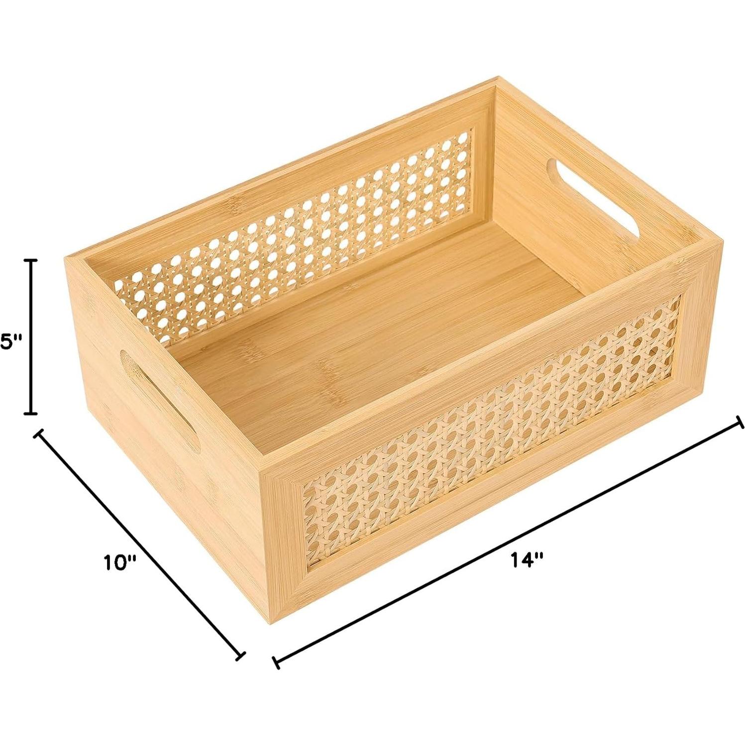 Cesta de Almacenamiento Grande LaMorée de Ratán y Bambú