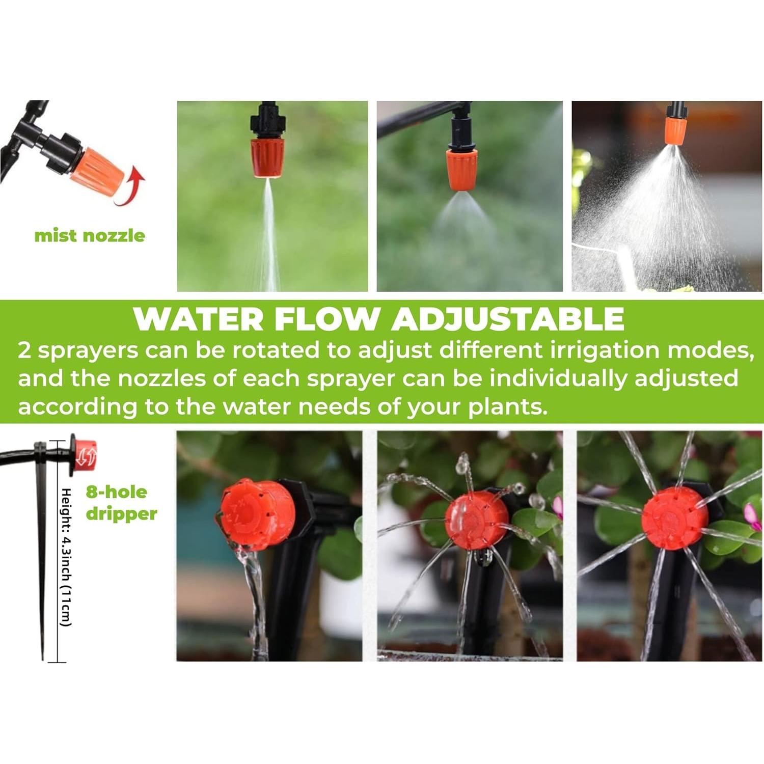 Kit de riego por goteo PEISONGFEI 50m automático jardín