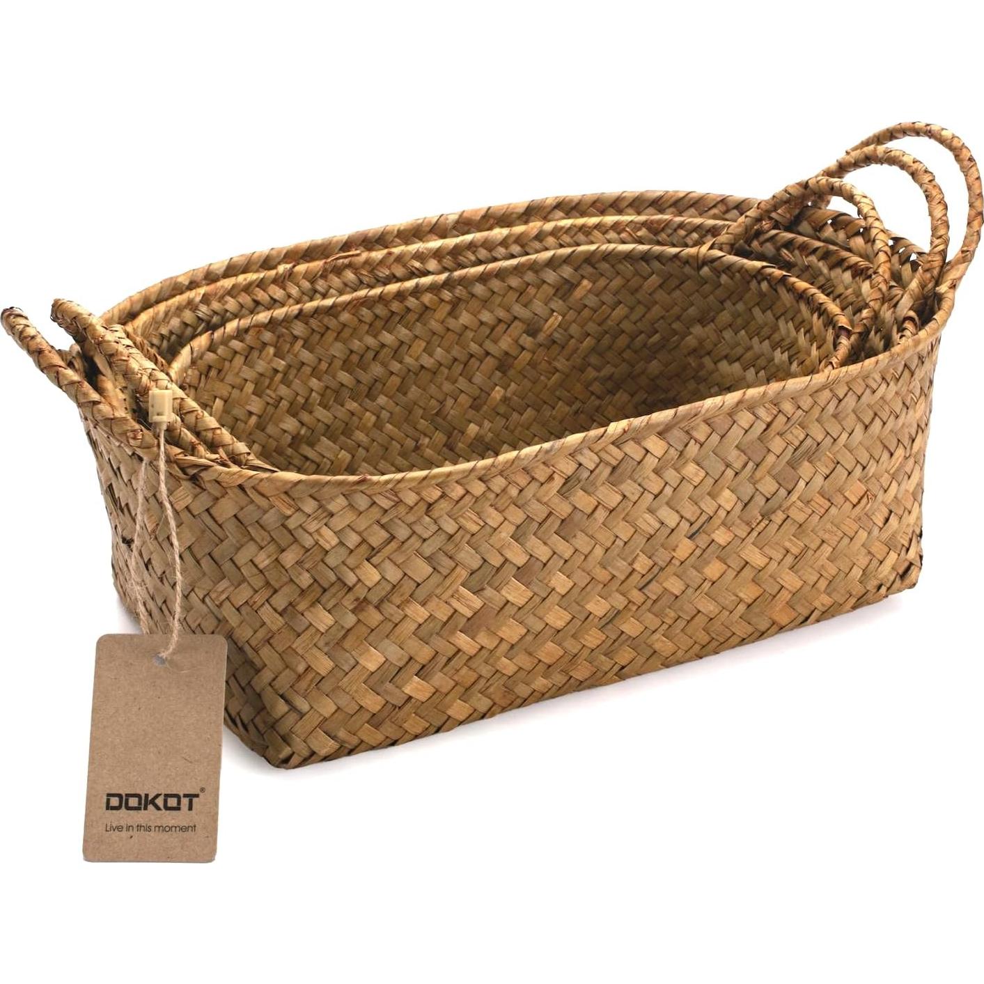 Cestas de Ratán DOKOT - Juego de 3 para Almacenamiento