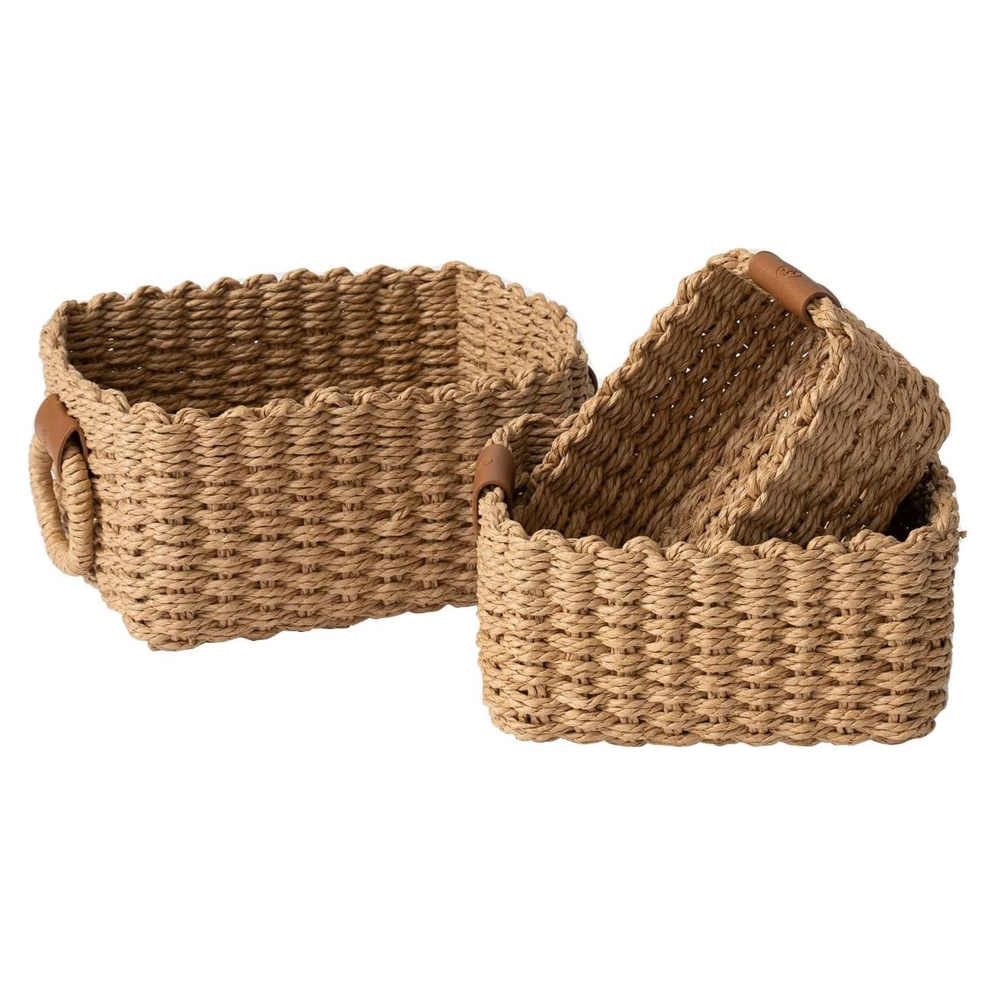 Cestas de Almacenamiento de Mimbre LA JOLIE MUSE - Juego de 3