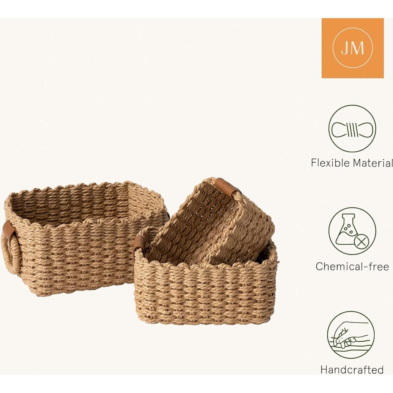 Cestas de Almacenamiento de Mimbre LA JOLIE MUSE - Juego de 3