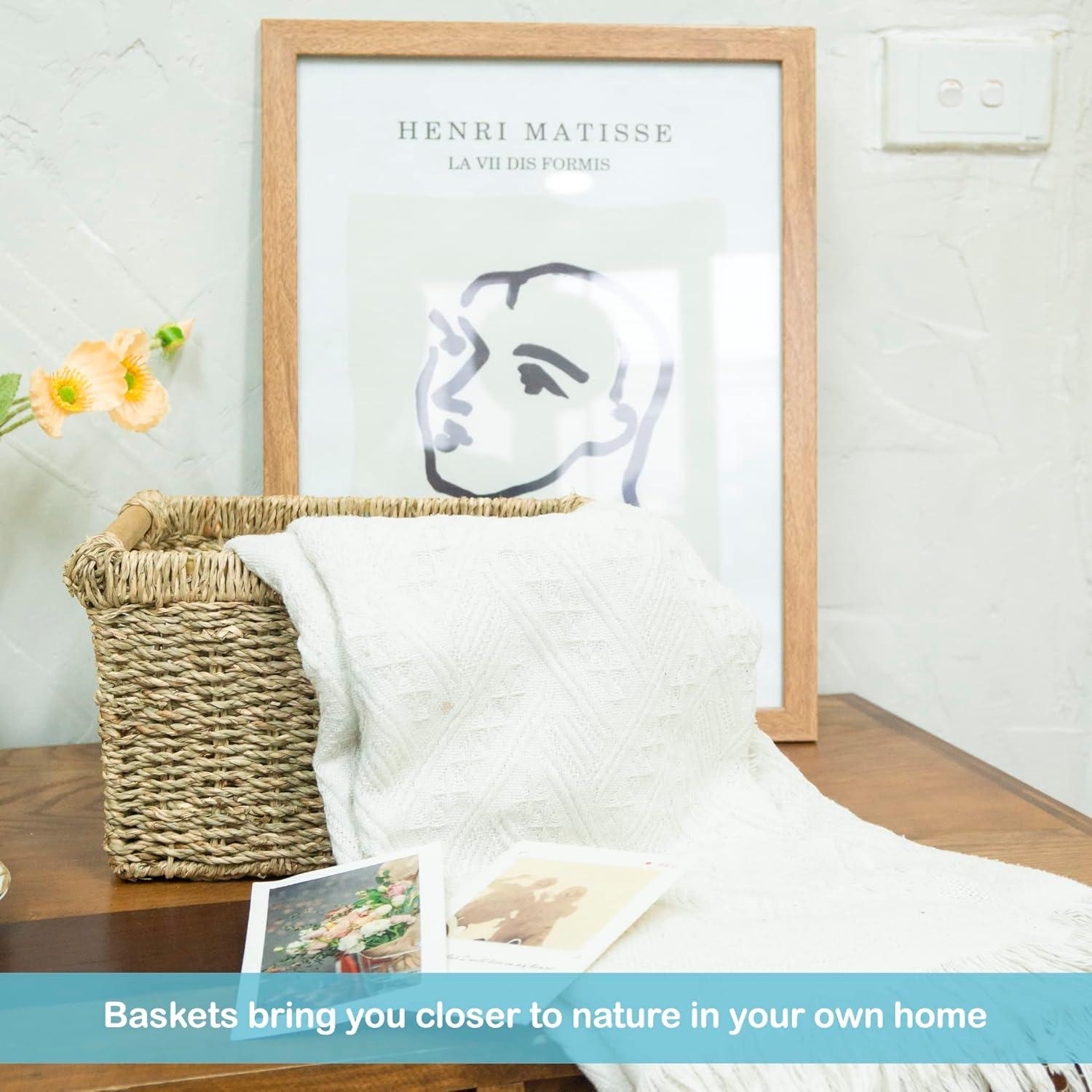 Cesta de Mimbre Rectangular VATIMA 3 Piezas 26.2x19.6x16 cm