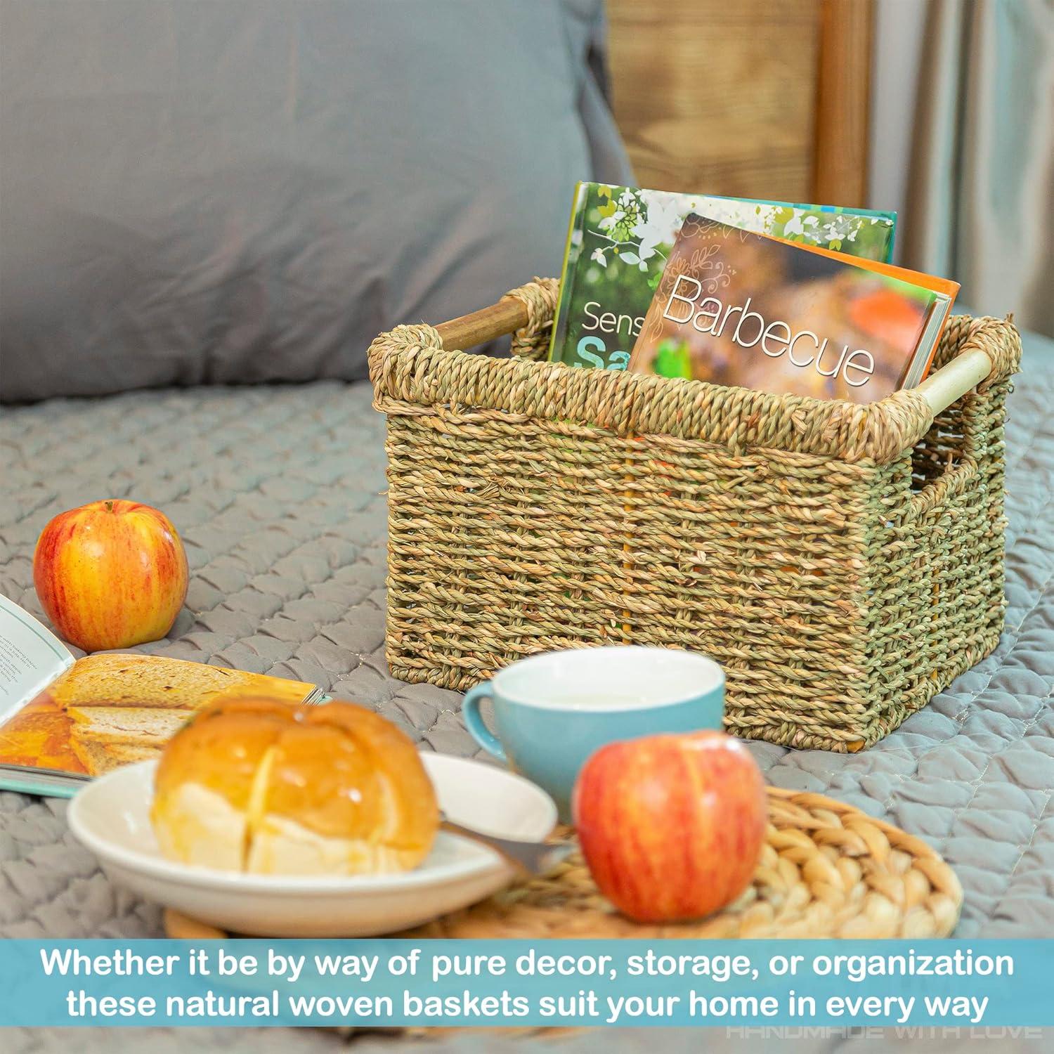 Cesta de Mimbre Rectangular VATIMA 3 Piezas 26.2x19.6x16 cm