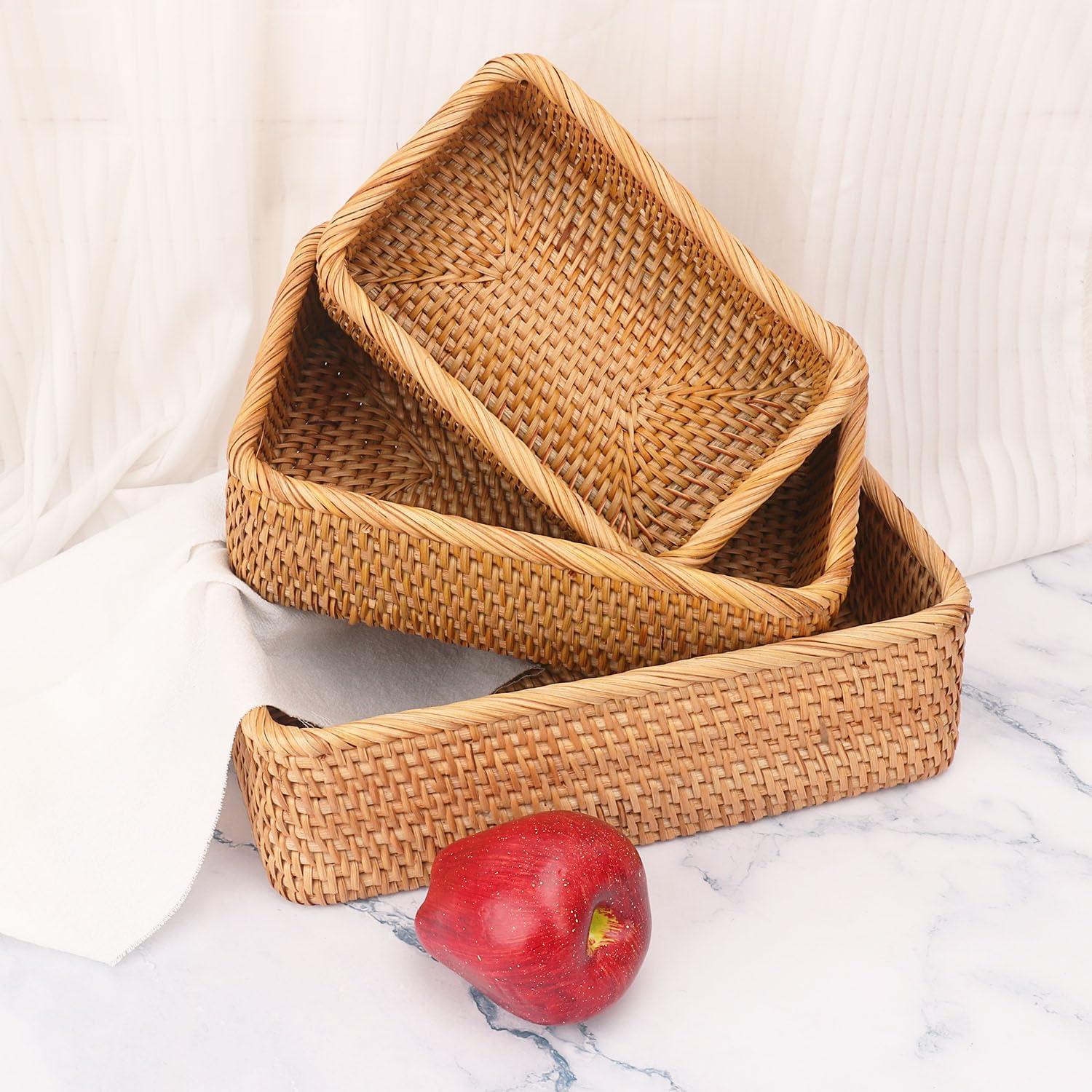 Juego de 3 Cestas de Almacenamiento Rectangulares Geytetqi