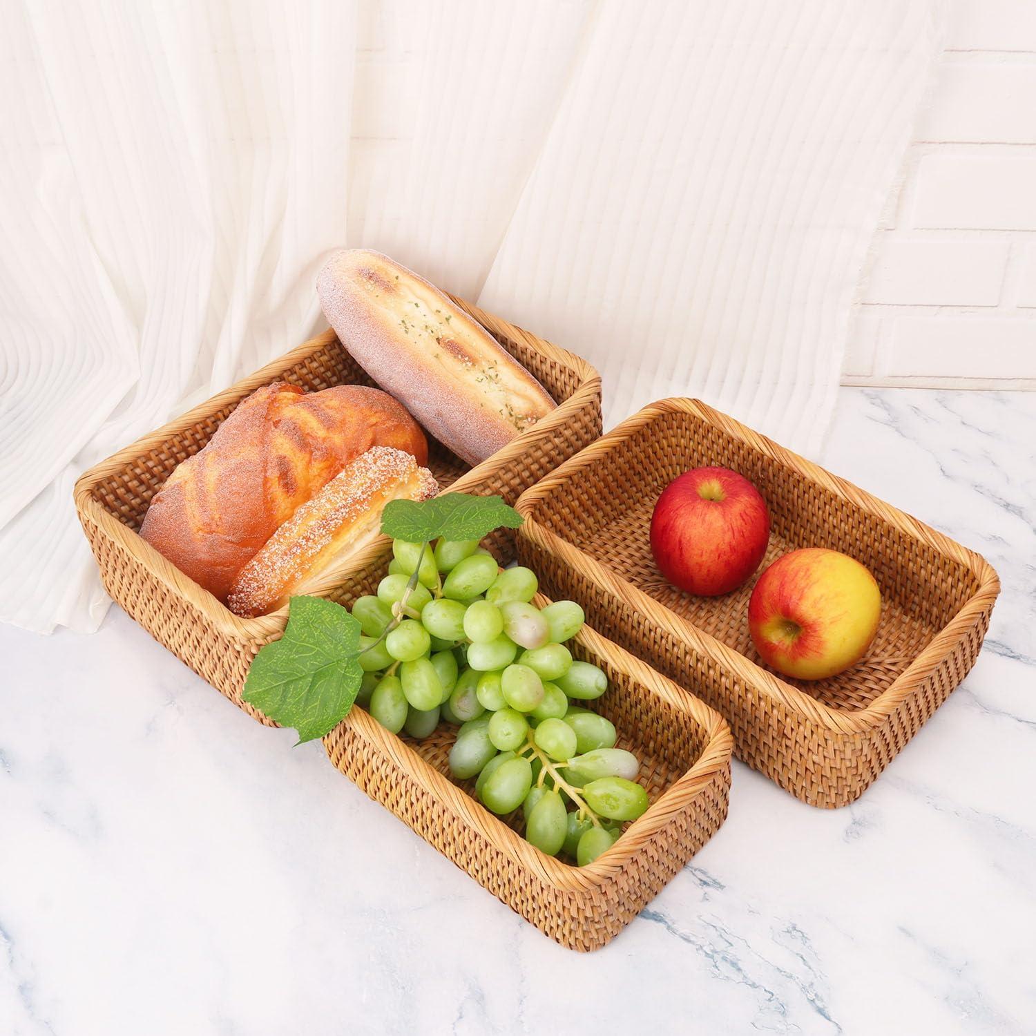 Juego de 3 Cestas de Almacenamiento Rectangulares Geytetqi