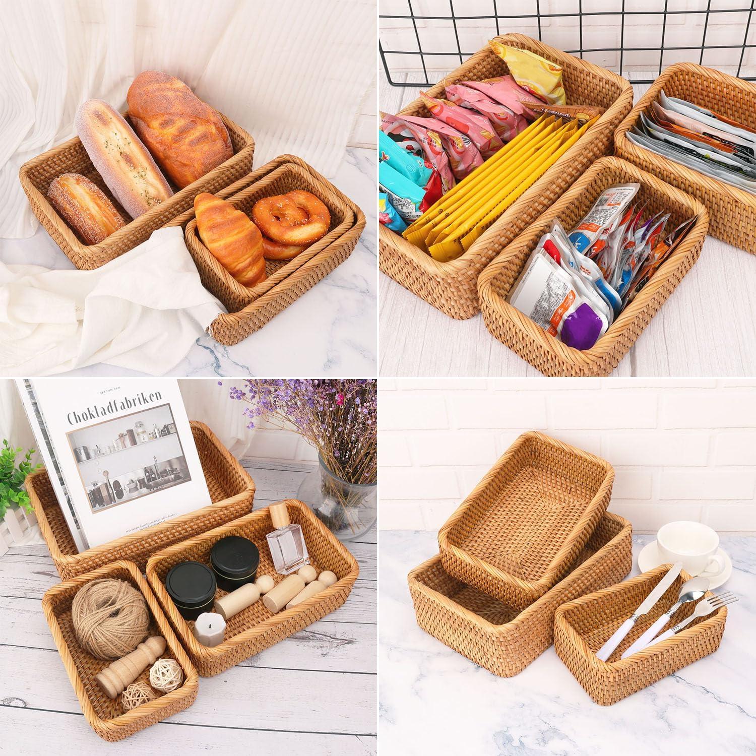 Juego de 3 Cestas de Almacenamiento Rectangulares Geytetqi