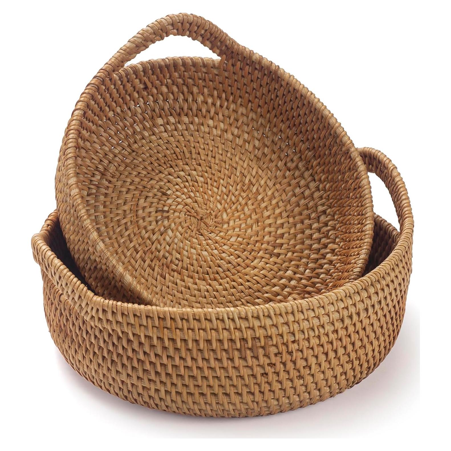 Cesta de Almacenamiento de Ratán XIMISISE Juego de 2