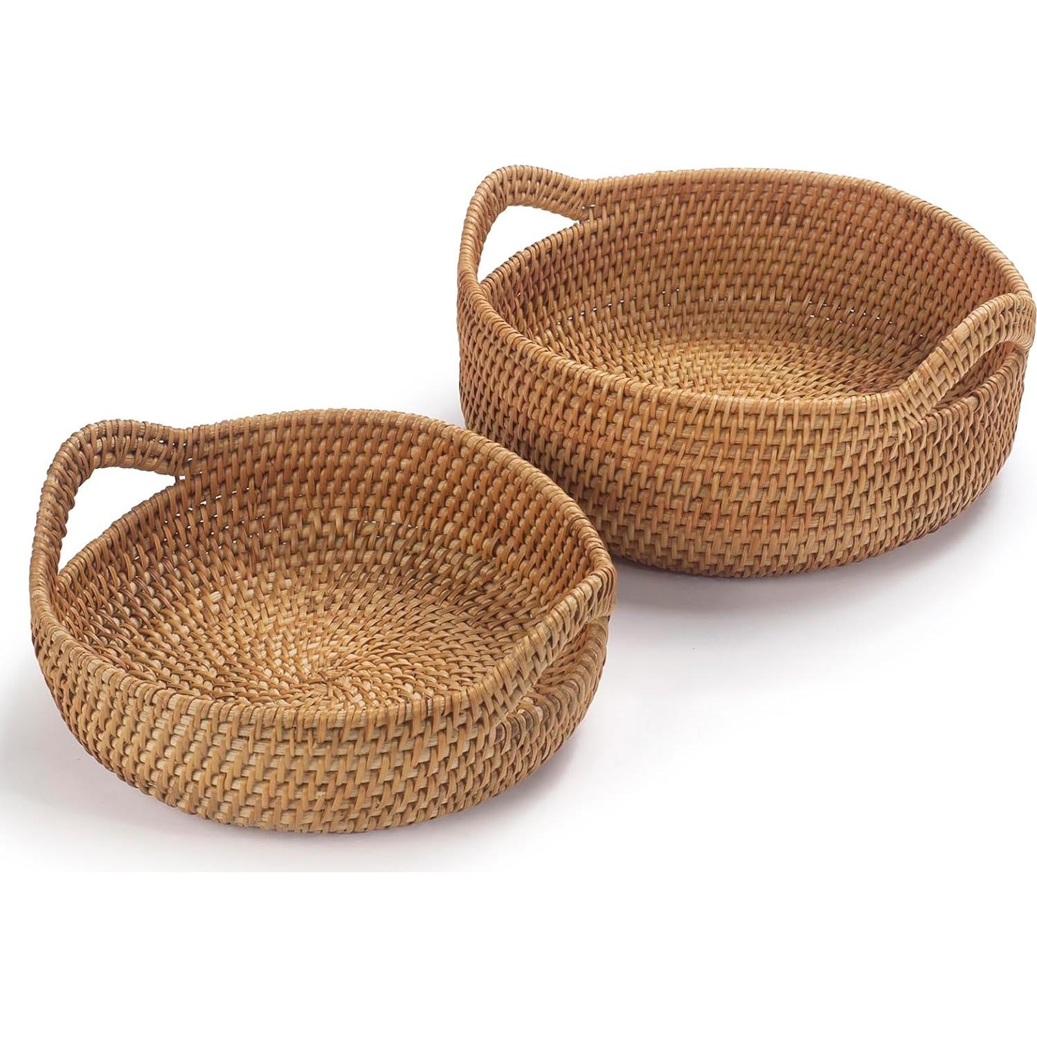 Cesta de Almacenamiento de Ratán XIMISISE Juego de 2