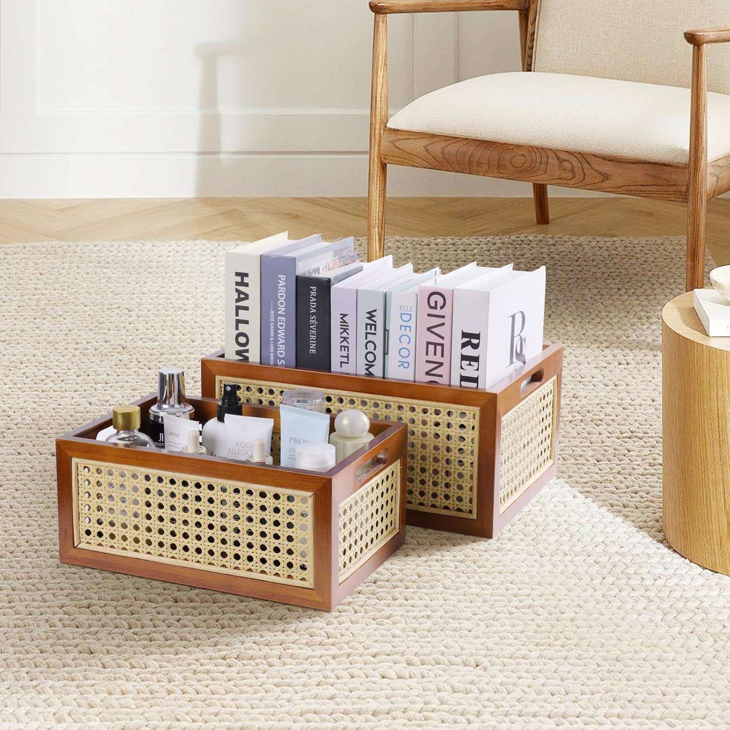 Cesta de Almacenamiento de Mimbre LaMorée 30x20x13 cm Bohemia