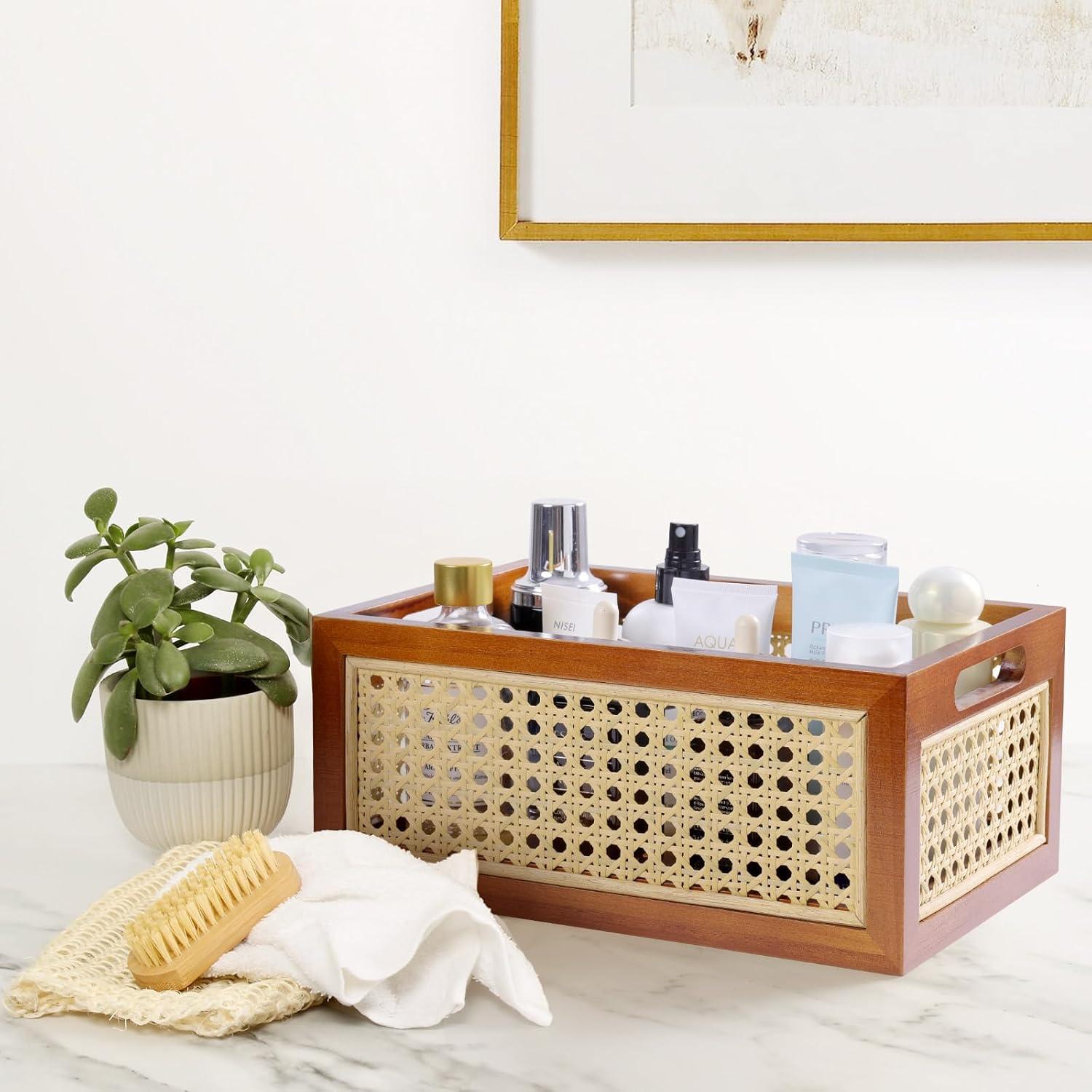 Cesta de Almacenamiento de Mimbre LaMorée 30x20x13 cm Bohemia