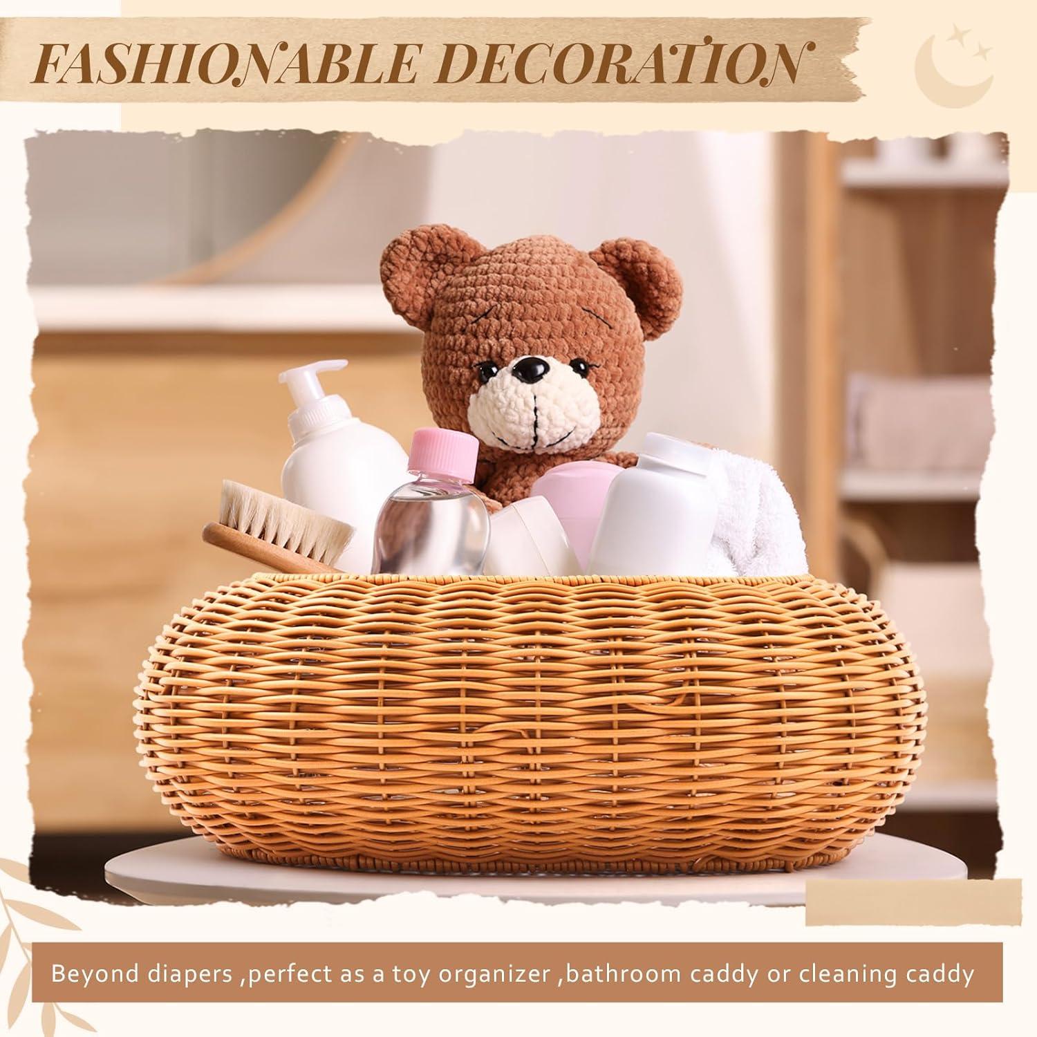 Cestas de Almacenamiento Juexica 2 Pcs Ratan con Tapa 38x26x15cm