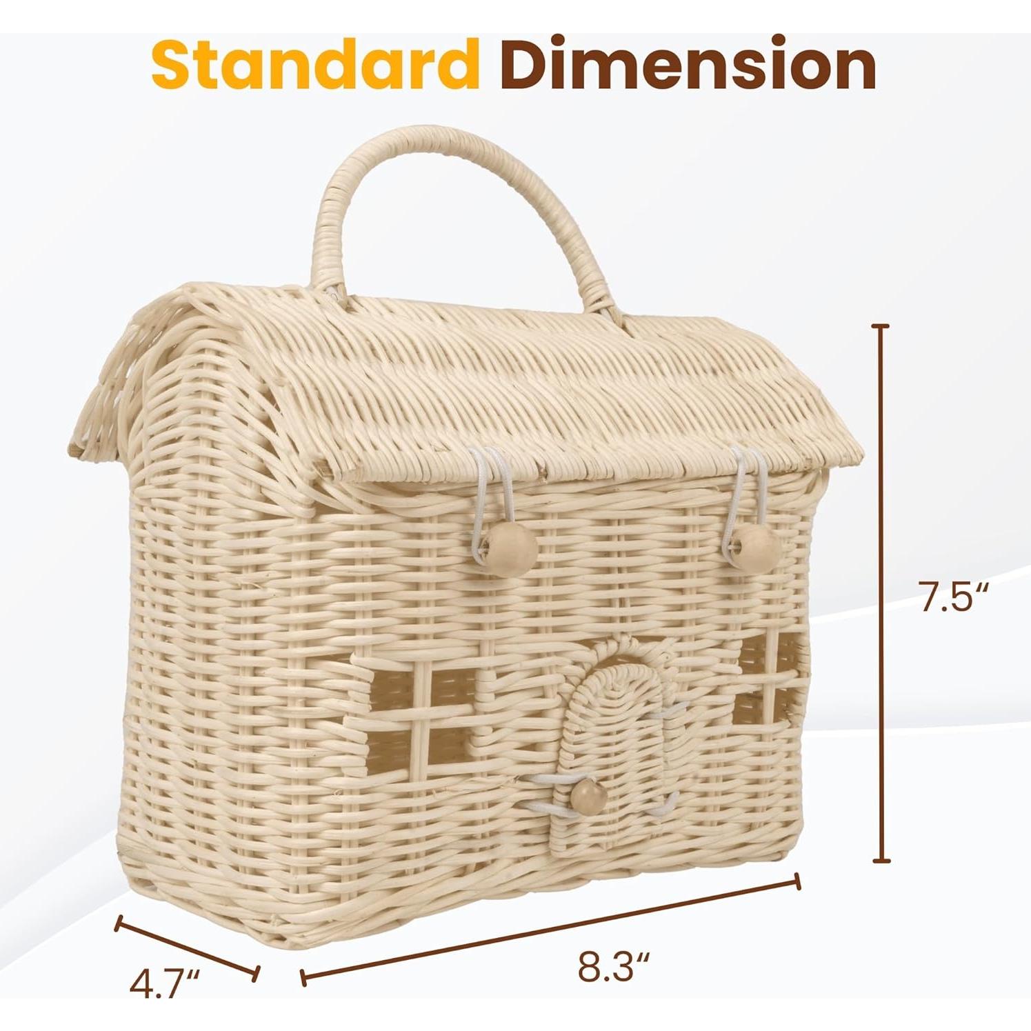 Cesta de Almacenamiento KOLWOVEN de Ratán Natural con Tapa