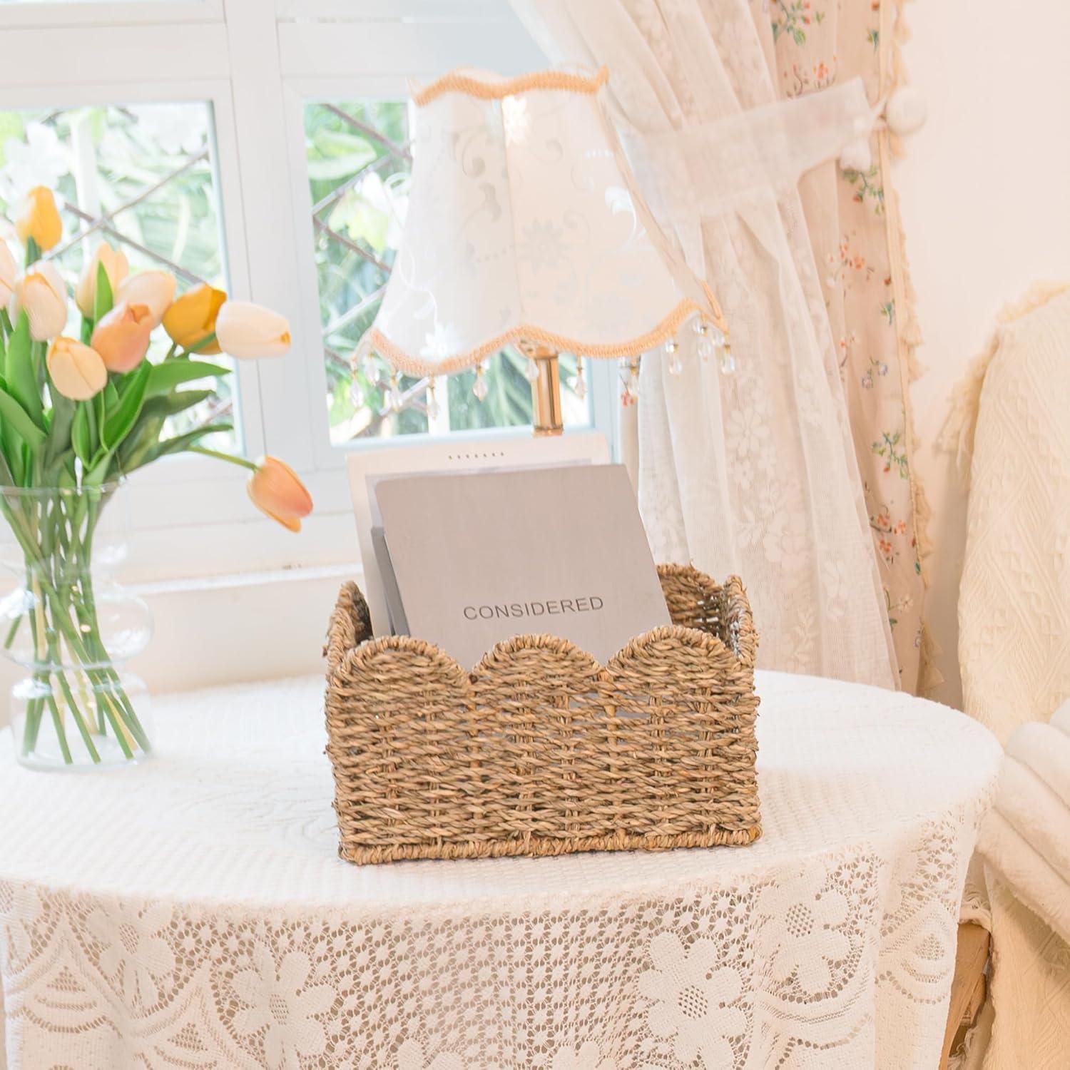 KOKODO Juego de 2 Cestas de Mimbre Tejidas a Mano - Almacenamiento