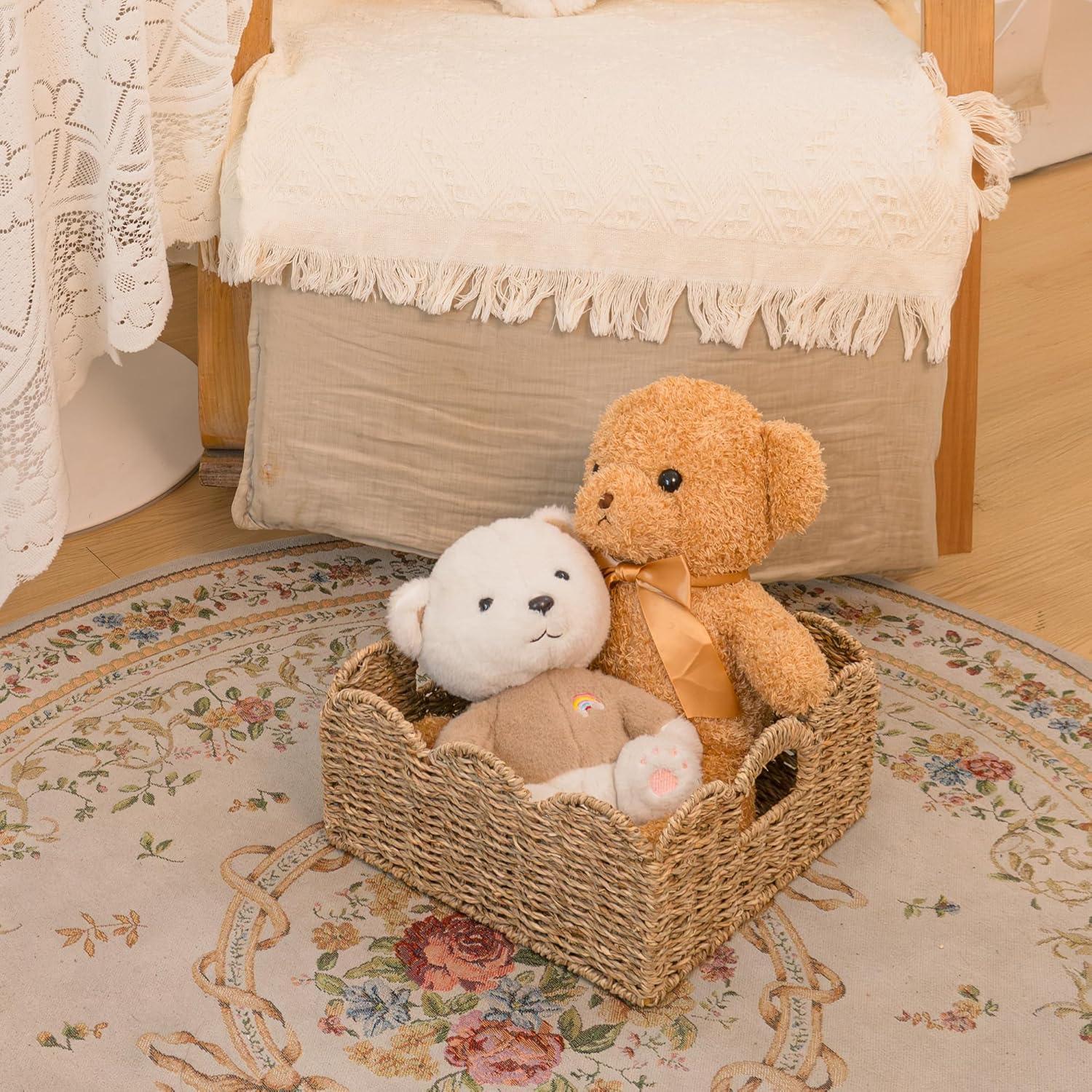 KOKODO Juego de 2 Cestas de Mimbre Tejidas a Mano - Almacenamiento