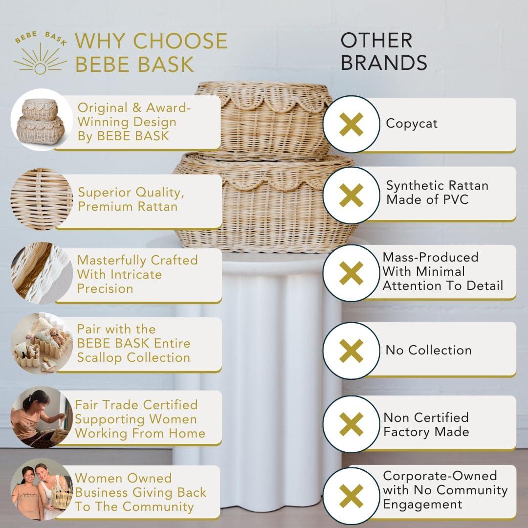 Cesta de Almacenamiento Tejida BEBE BASK Flora 38x25x15 cm