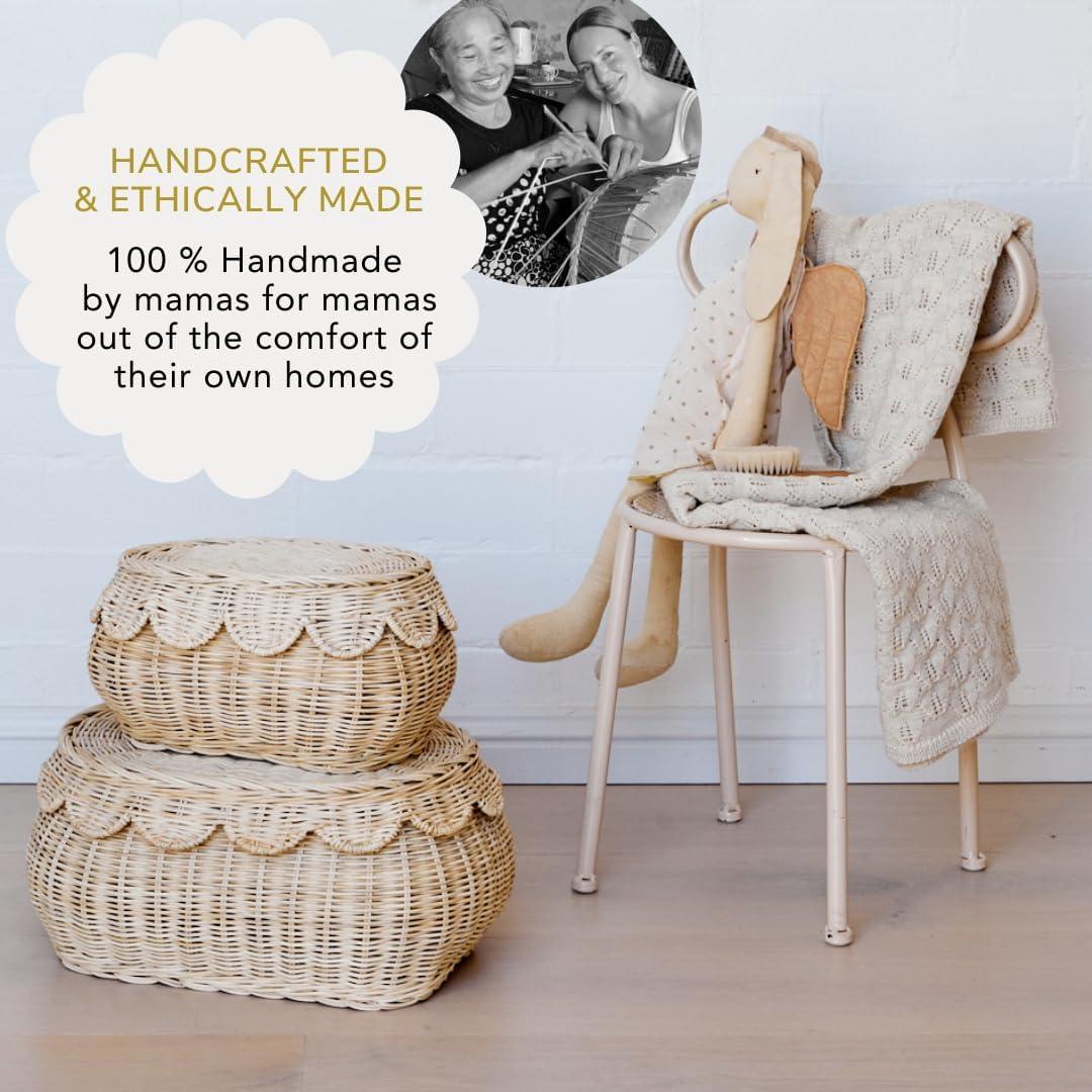 Cesta de Almacenamiento Tejida BEBE BASK Flora 38x25x15 cm