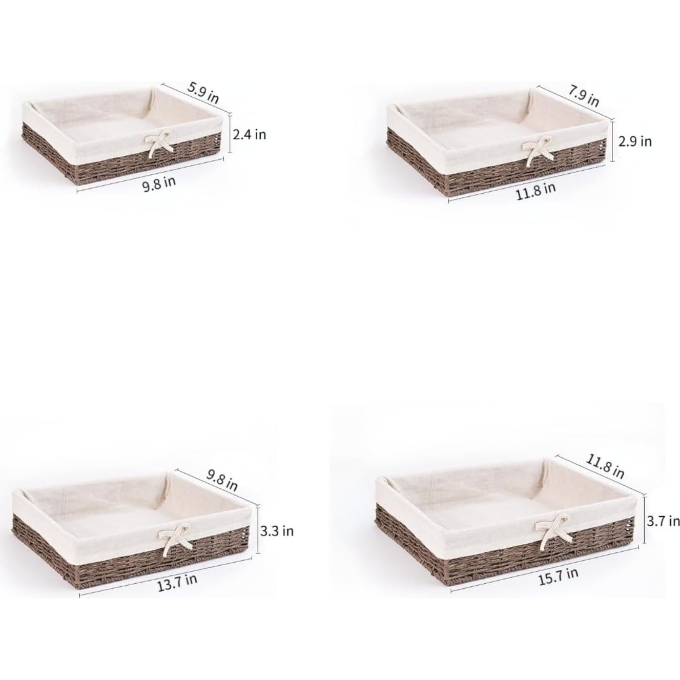 Juego de 4 Cestas de Almacenamiento Rattanzenith Marrón