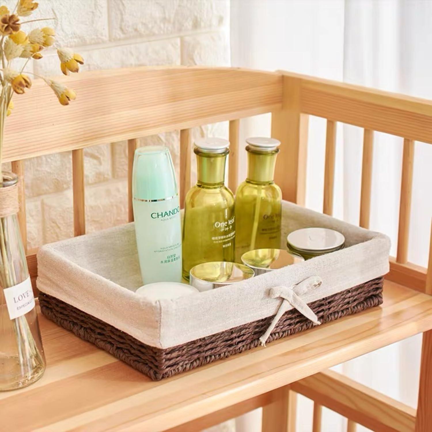 Juego de 4 Cestas de Almacenamiento Rattanzenith Marrón