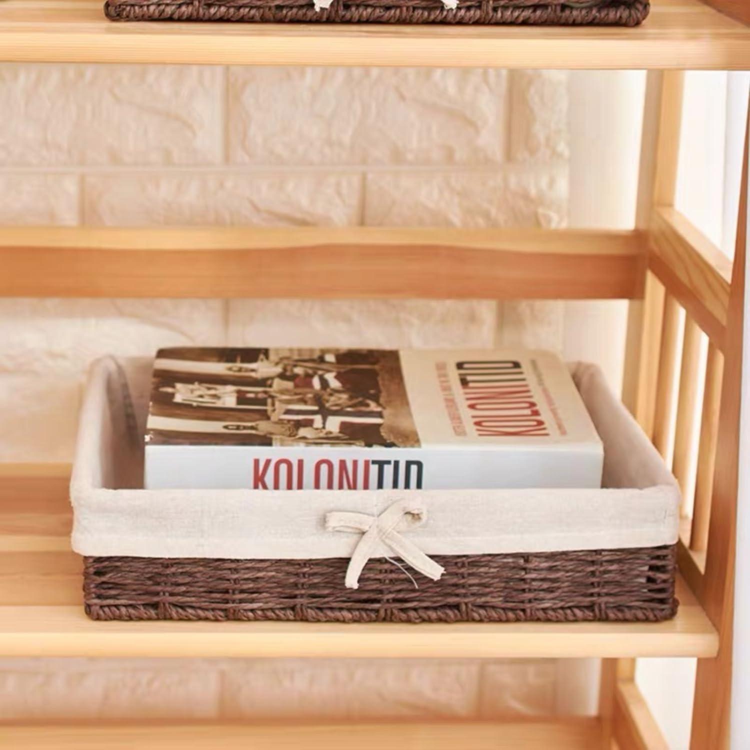 Juego de 4 Cestas de Almacenamiento Rattanzenith Marrón