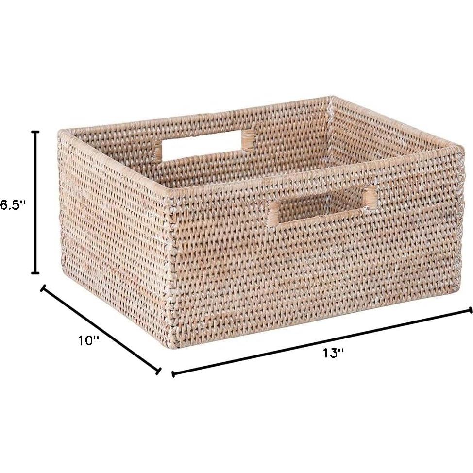 Canasta de Almacenamiento Mediana KOUBOO Ratan Lavado Blanco