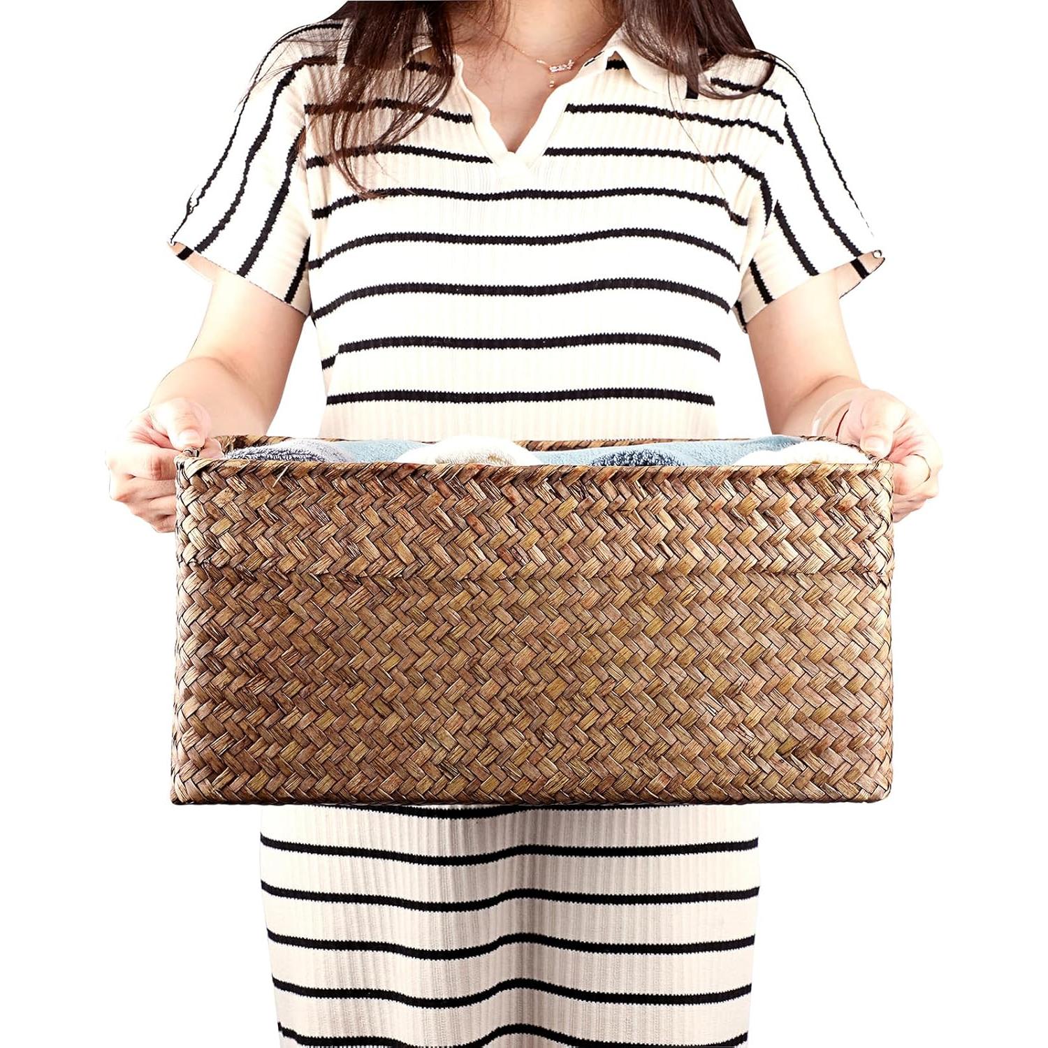 Cesta de Almacenamiento Hipiwe de Hierba Marina 41x30cm