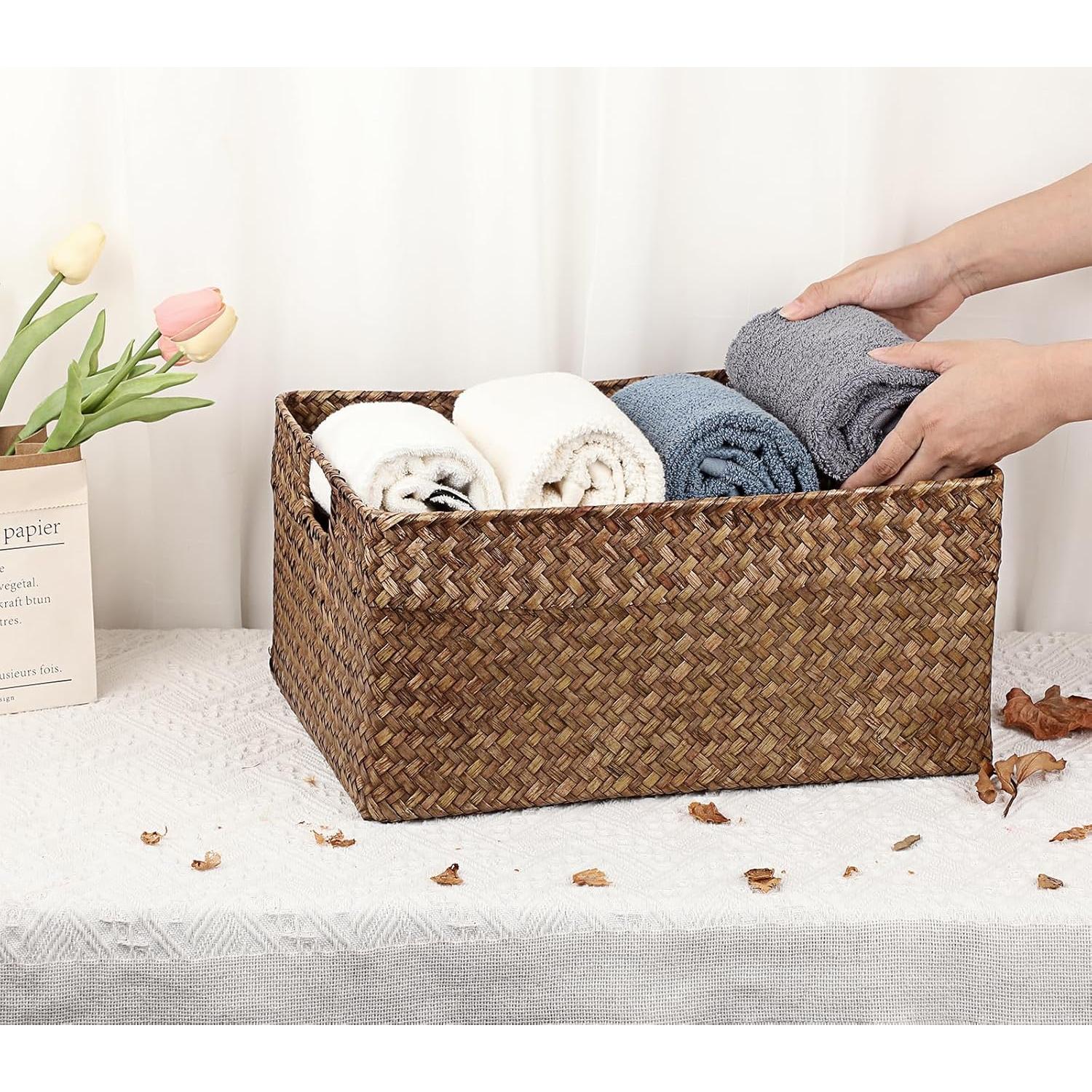 Cesta de Almacenamiento Hipiwe de Hierba Marina 41x30cm