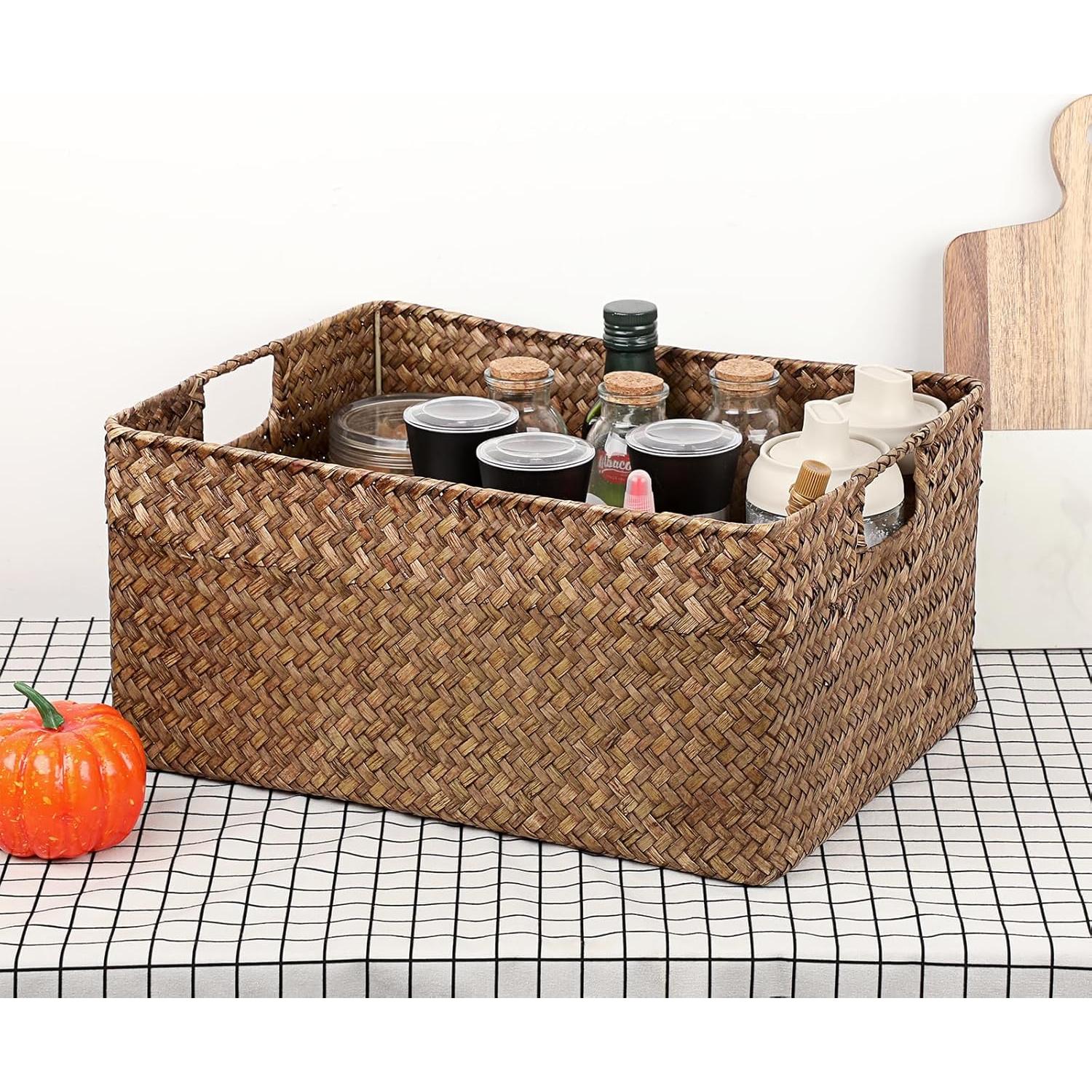 Cesta de Almacenamiento Hipiwe de Hierba Marina 41x30cm