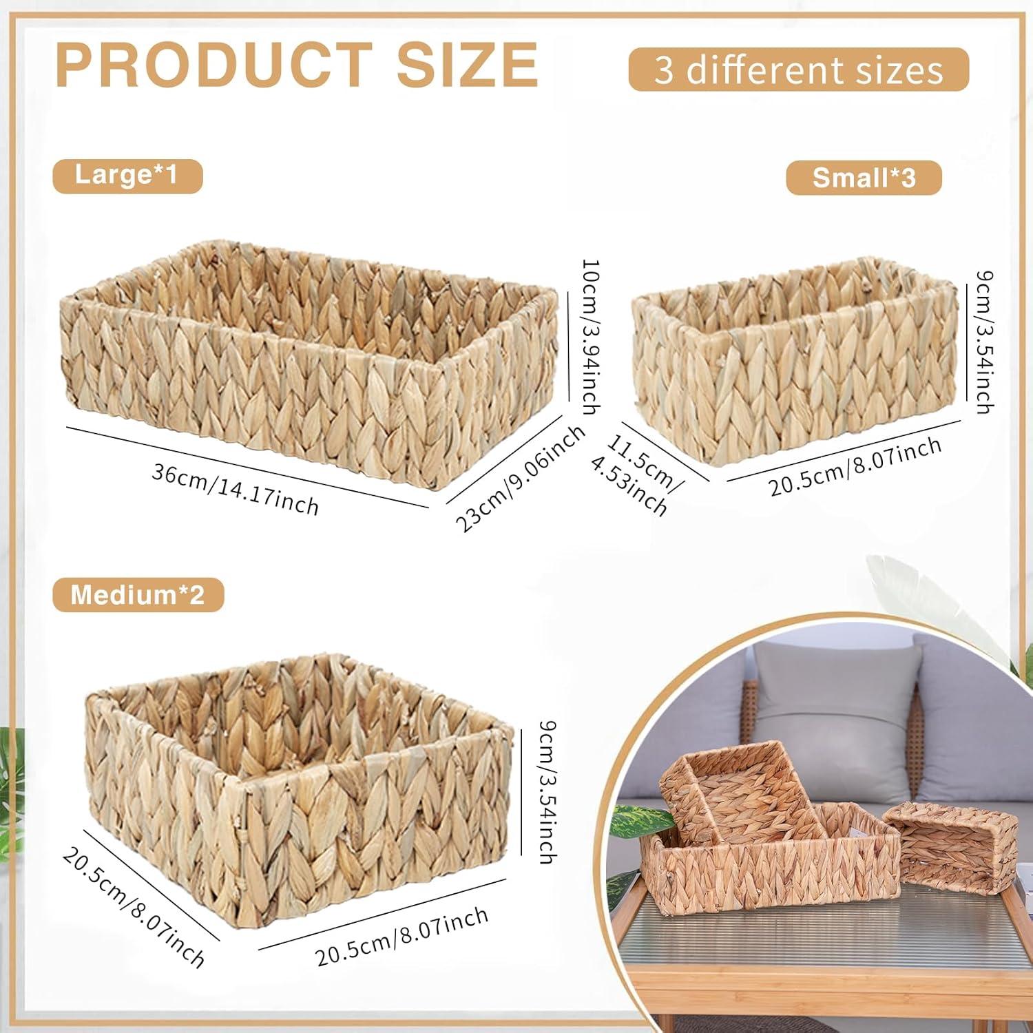 Juego de Cestas de Almacenamiento MIZHICRAFT 3 Piezas Natural
