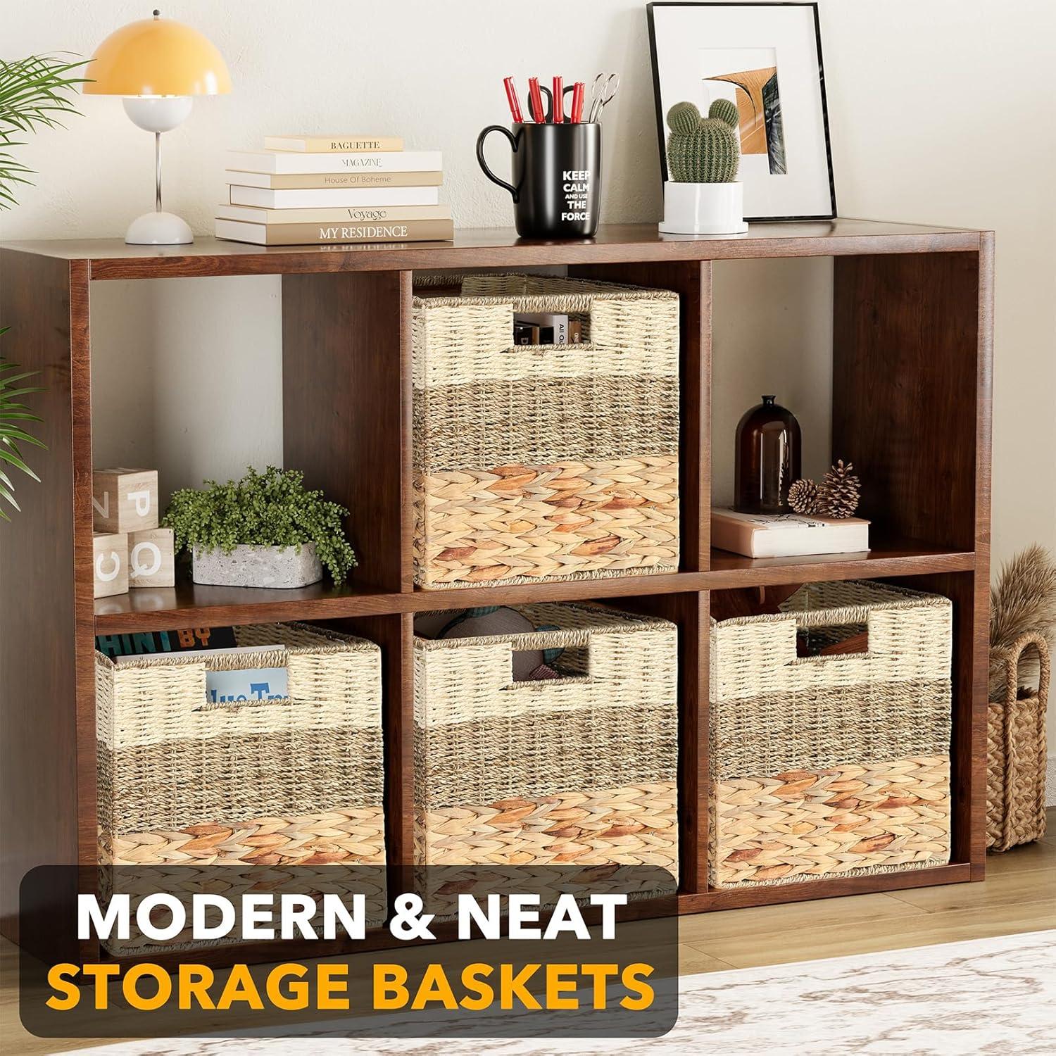 Canastas de Mimbre SpaceAid 4 Pack 30.48 cm Diseño 3 Patrones