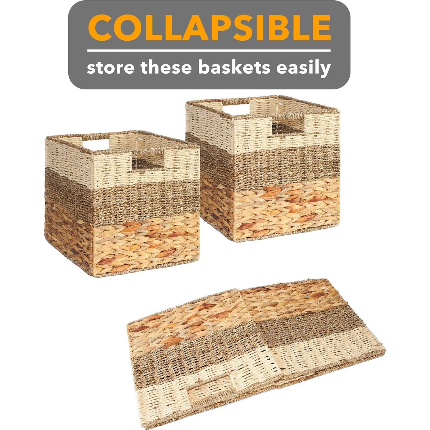 Canastas de Mimbre SpaceAid 4 Pack 30.48 cm Diseño 3 Patrones