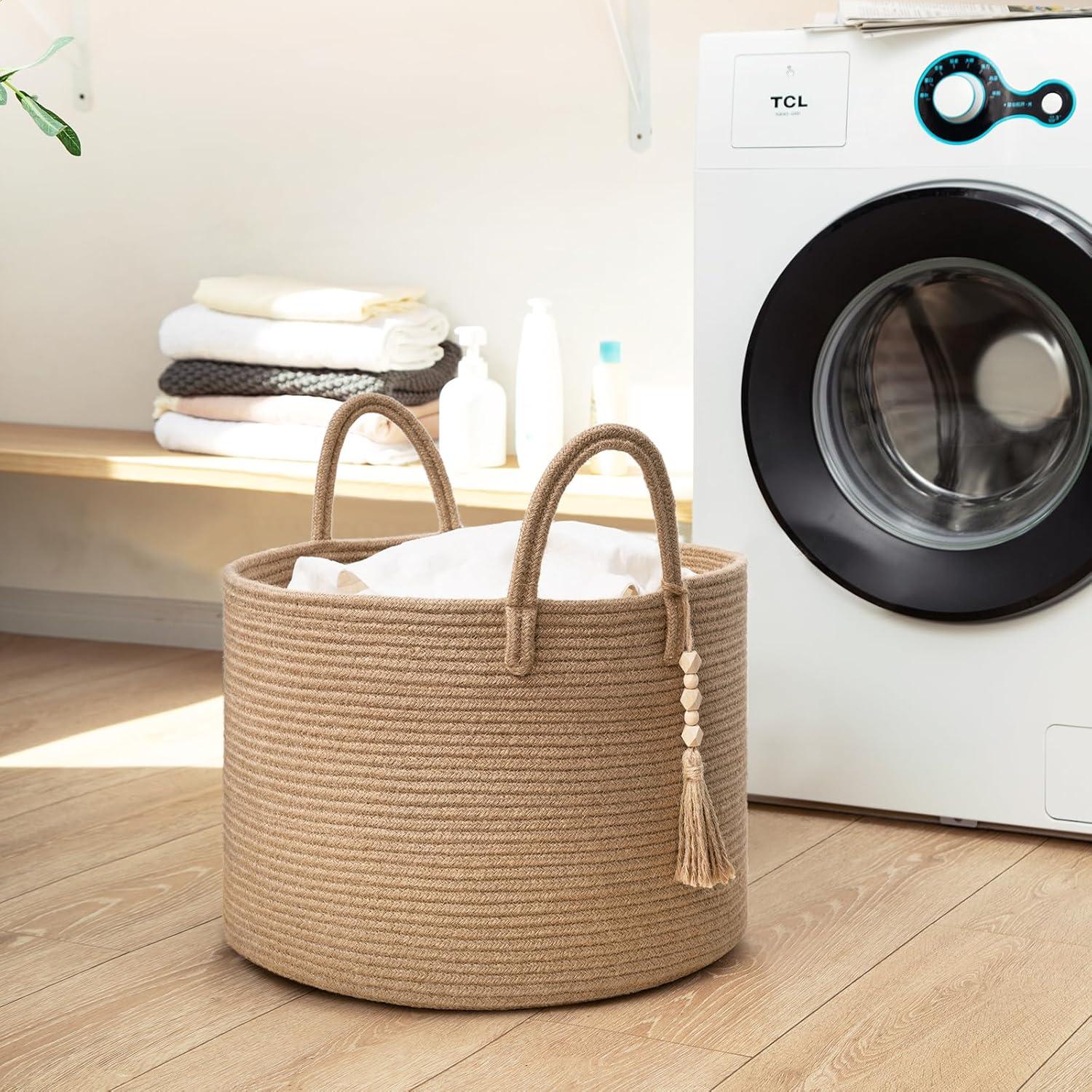 Cesta de Almacenamiento Redonda Goodpick de Yute 45x32 cm