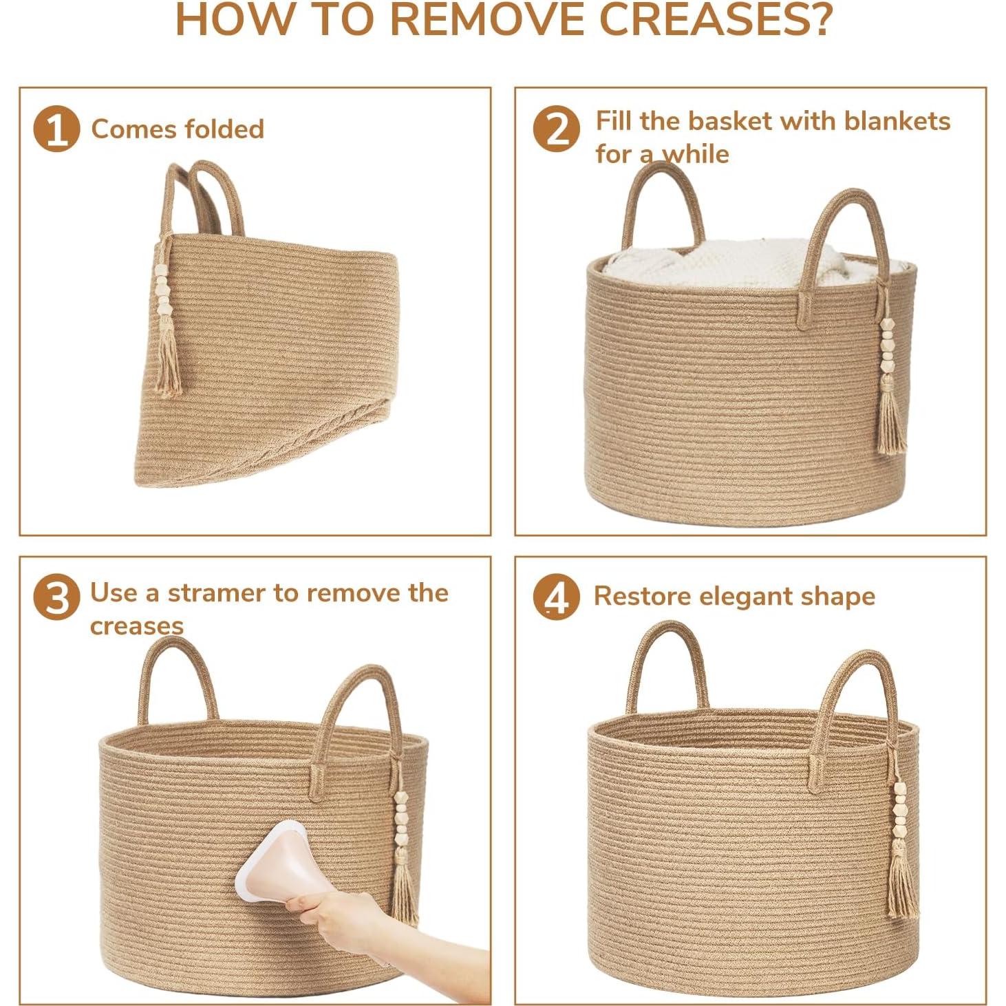 Cesta de Almacenamiento Redonda Goodpick de Yute 45x32 cm