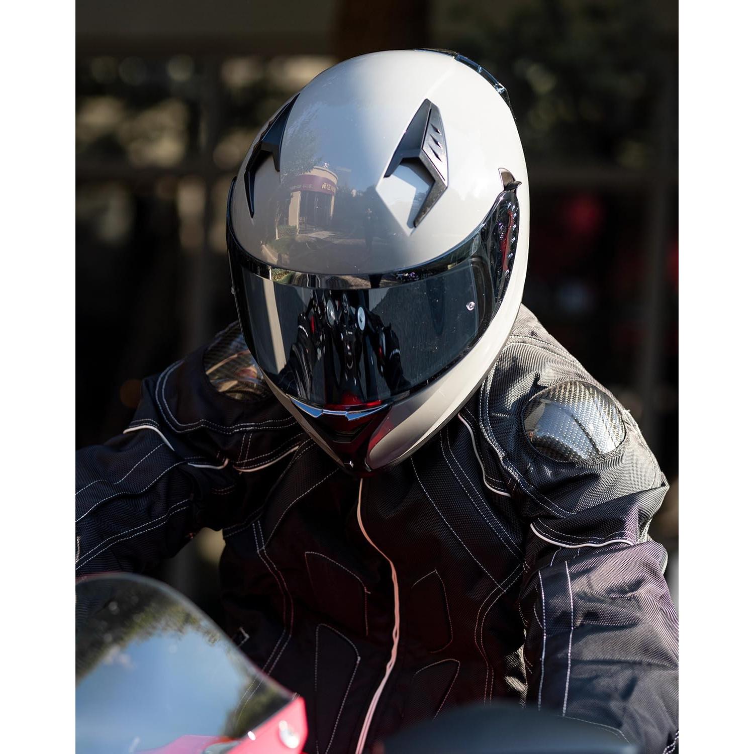 Casco de Motocicleta ILM Z501 Rojo Armadura con Visera