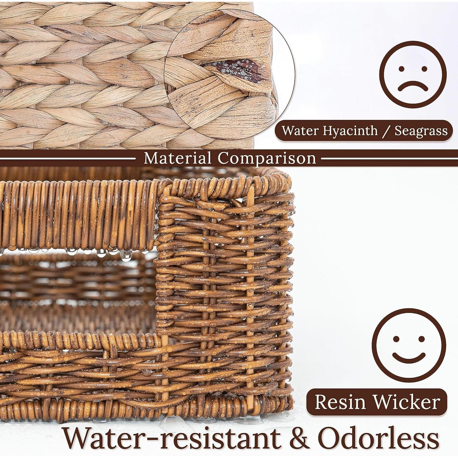 Cestas de Almacenamiento WeeNest Set de 3 Mimbre Toffee