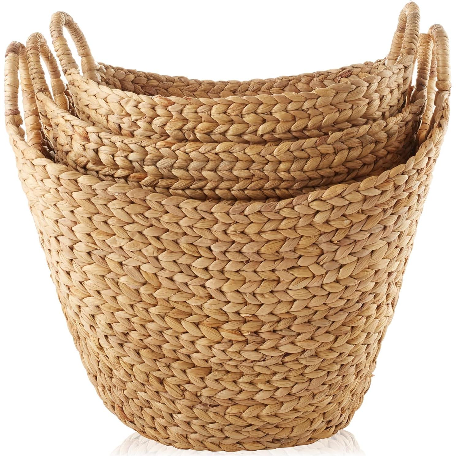 Conjunto de 3 Cestas de Almacenamiento Casafield - Juncos Naturales