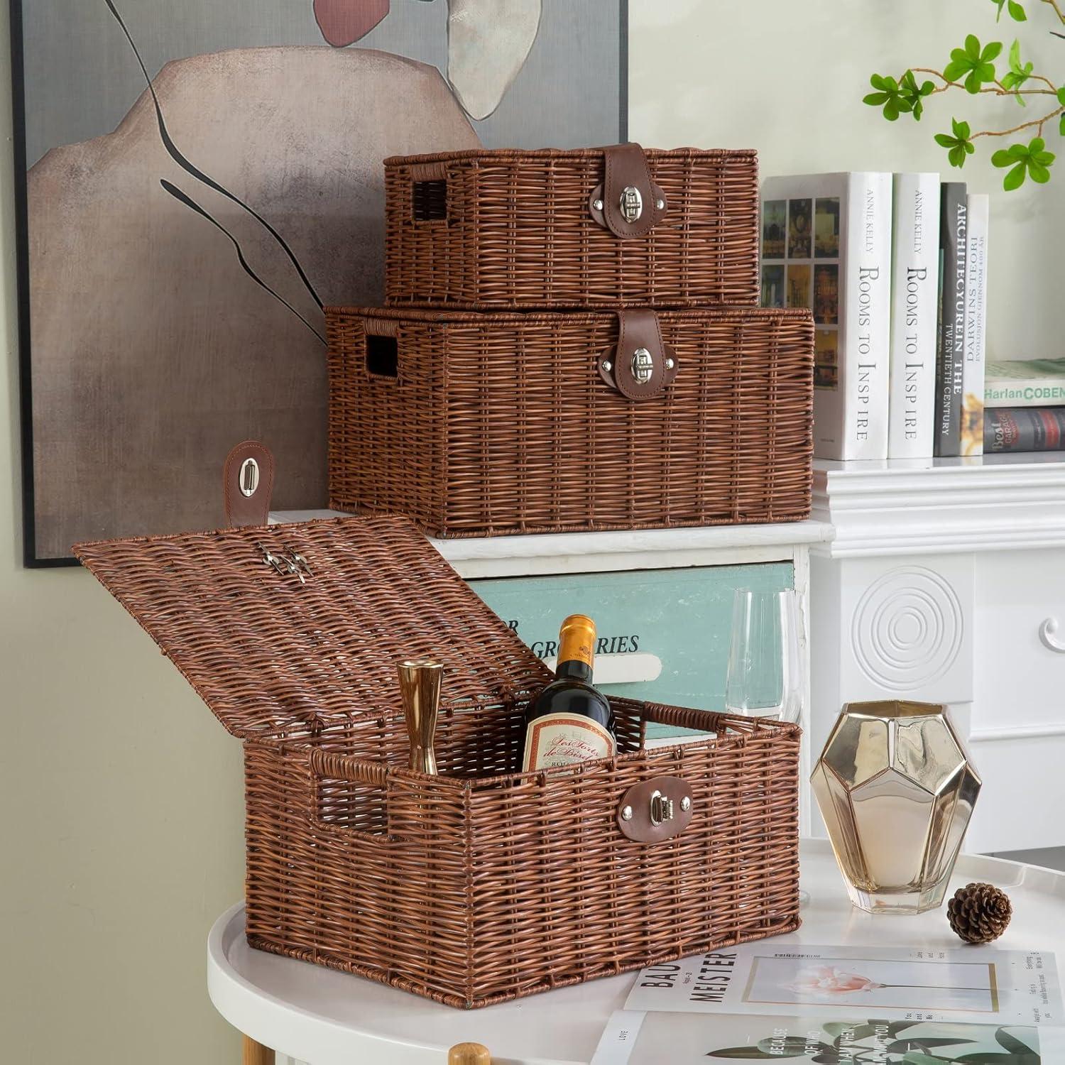 Juego de 3 Cestas de Almacenamiento Homepeaz - Natural